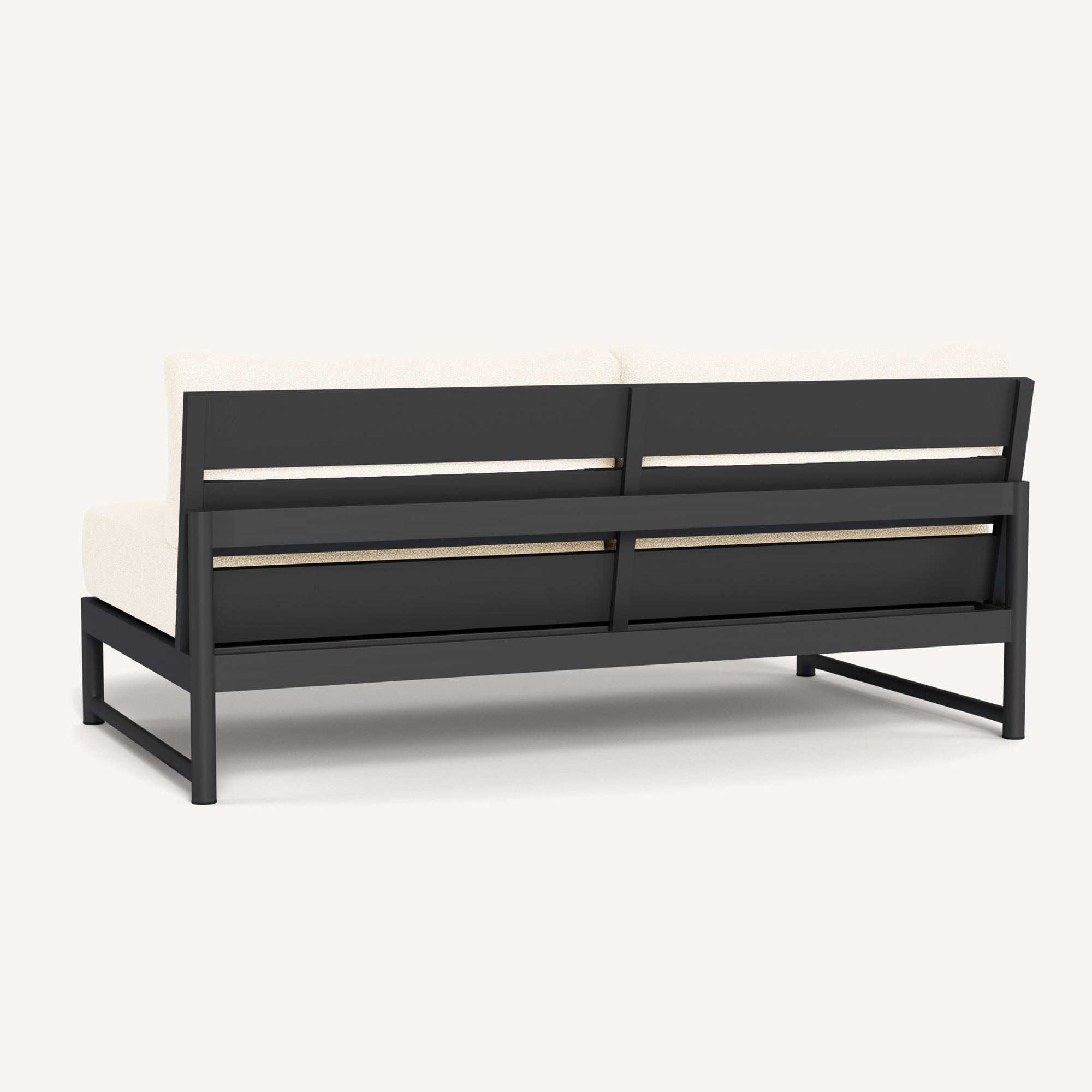 Harbour Breeze Xl Aluminum 2 Seat Armless Sofa - Aluminum Asteroid / Riviera Ivory