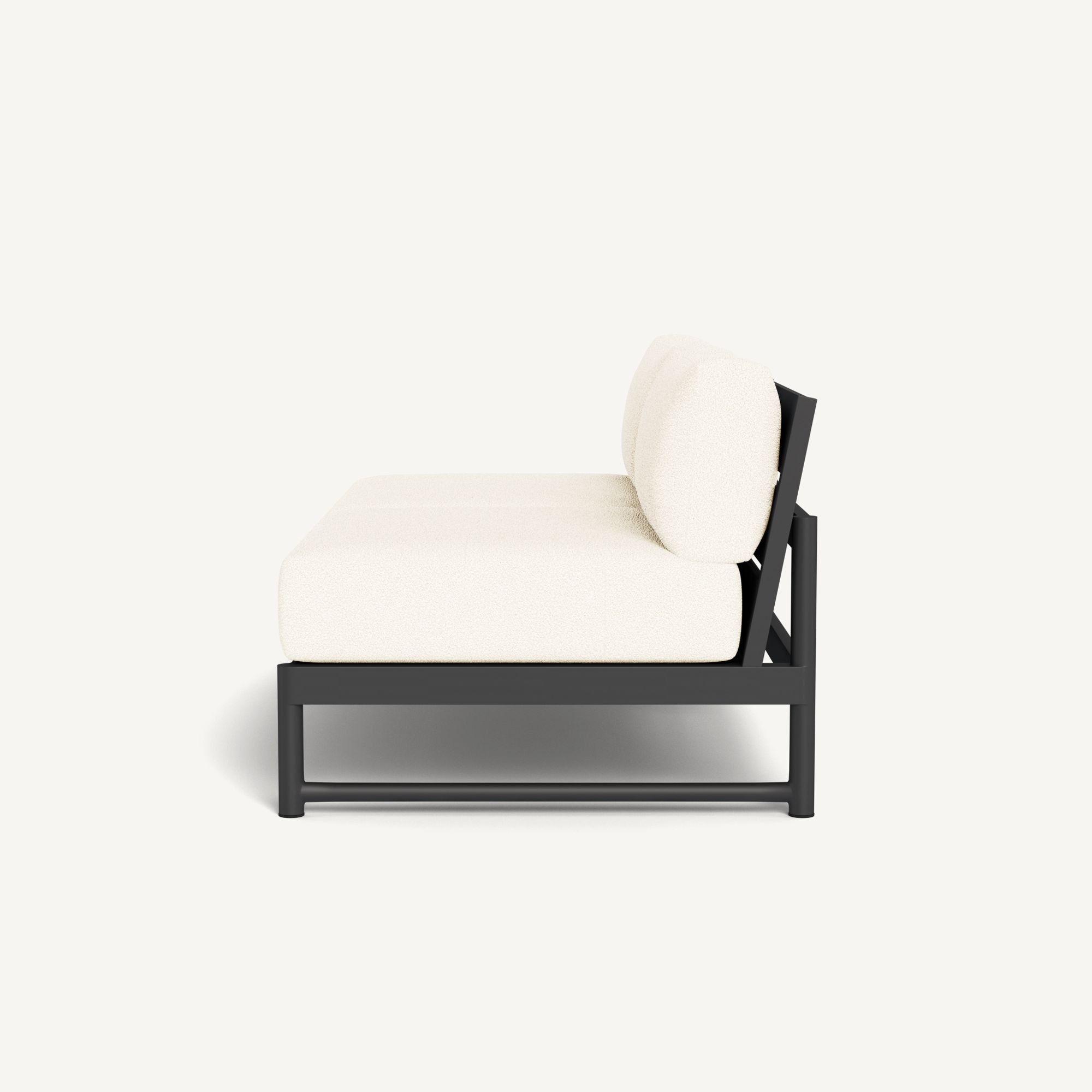 Harbour Breeze Xl Aluminum 2 Seat Armless Sofa - Aluminum Asteroid / Riviera Ivory
