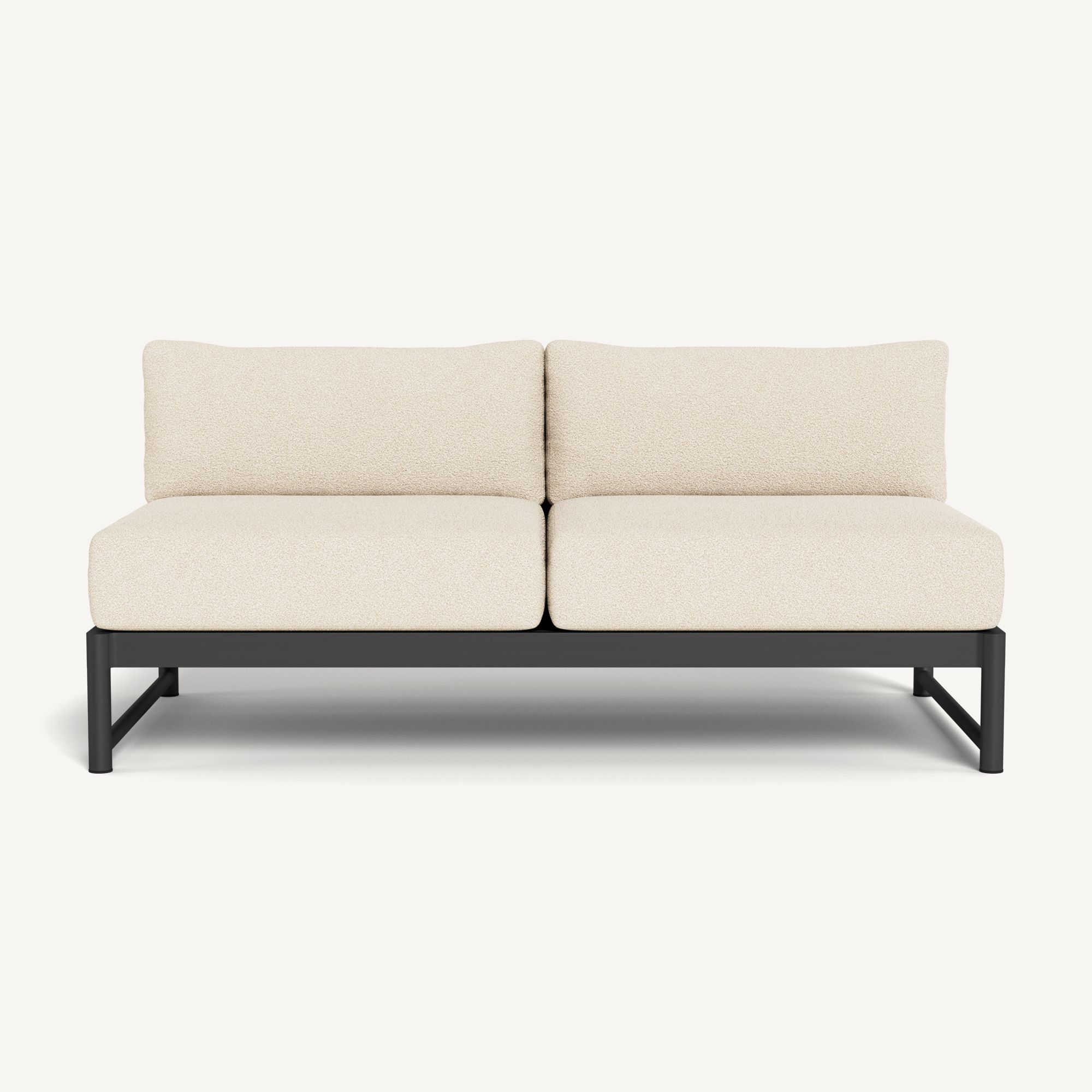 Harbour Breeze Xl Aluminum 2 Seat Armless Sofa - Aluminum Asteroid / Riviera Sand