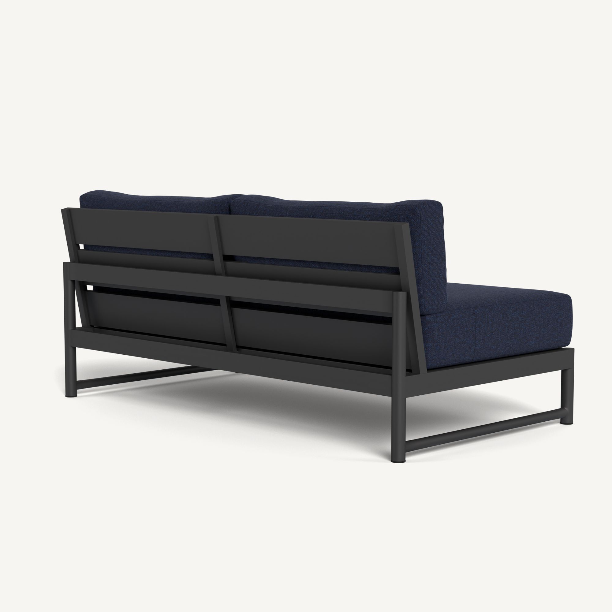 Harbour Breeze Xl Aluminum 2 Seat Armless Sofa - Aluminum Asteroid / Siesta Indigo
