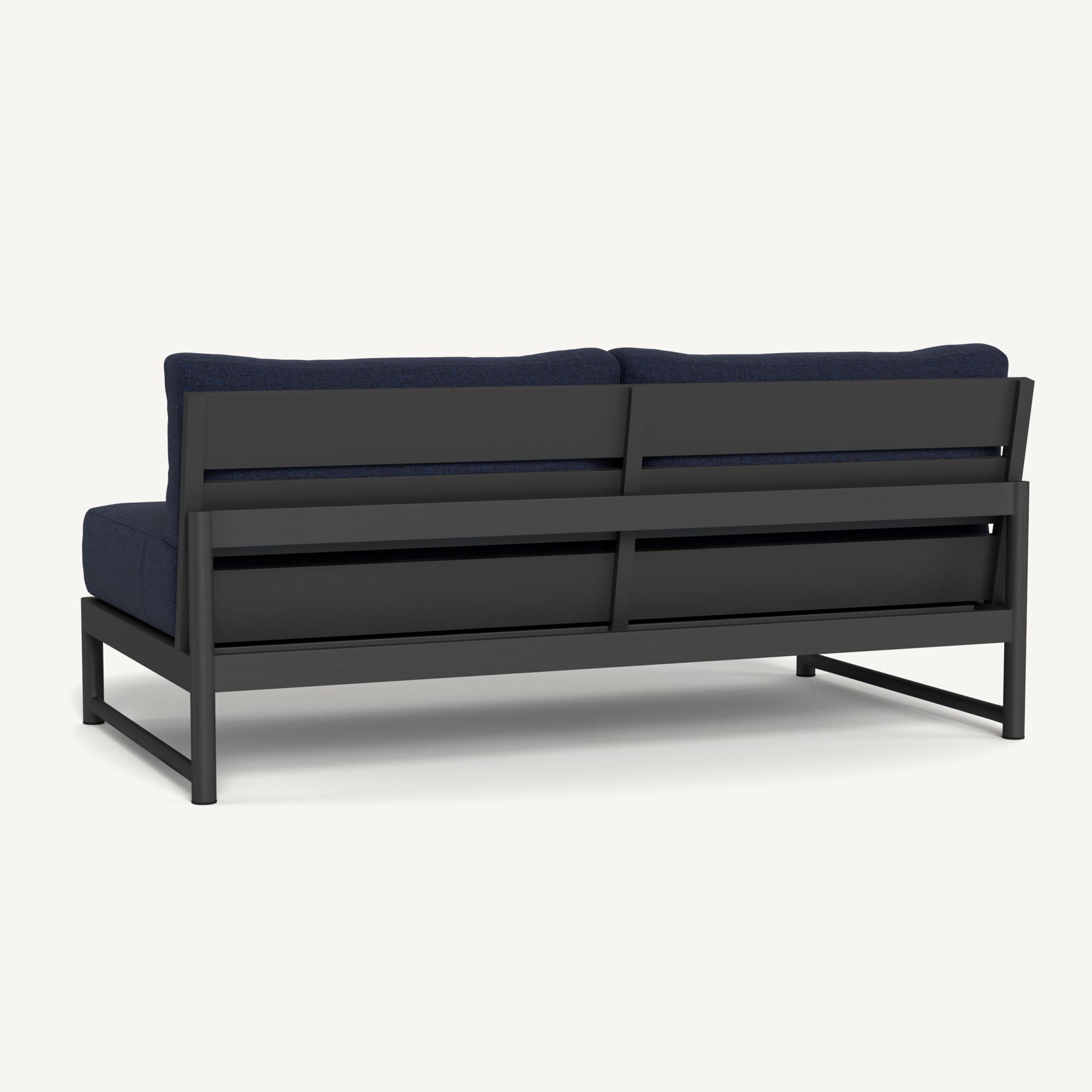 Harbour Breeze Xl Aluminum 2 Seat Armless Sofa - Aluminum Asteroid / Siesta Indigo
