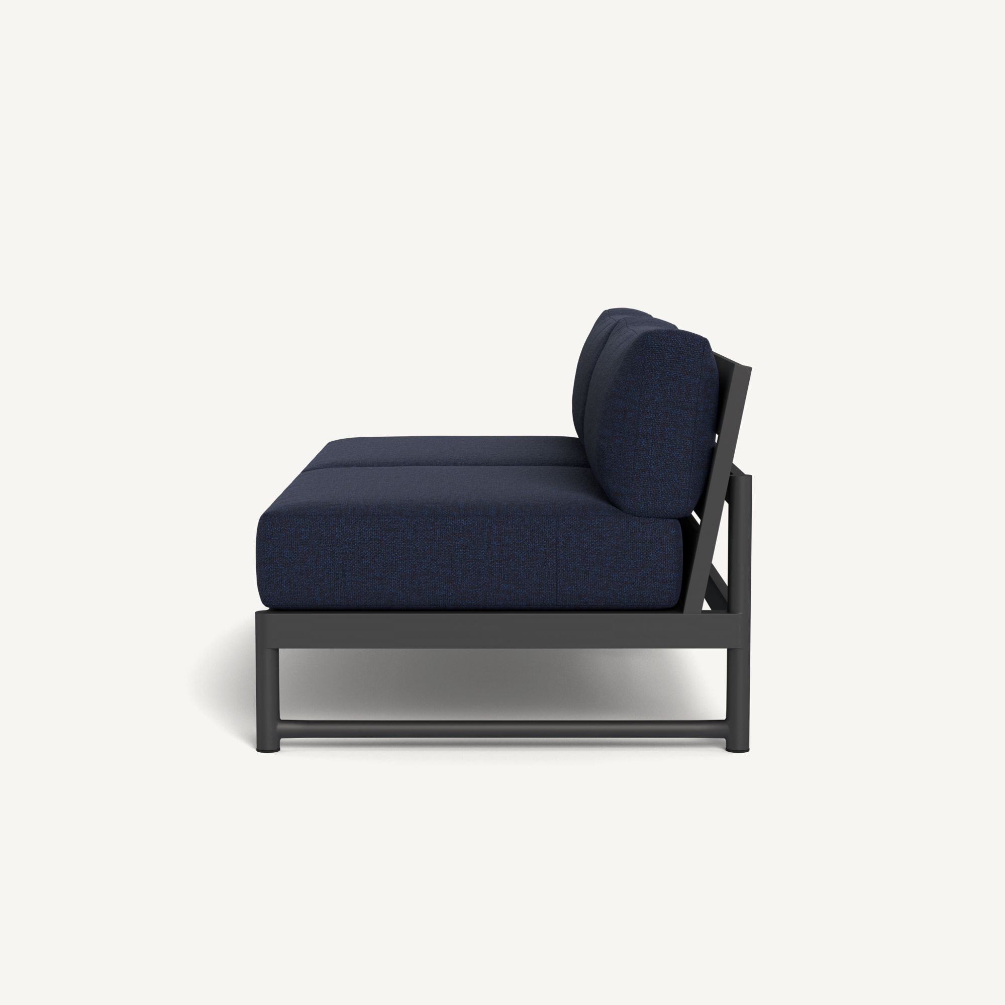 Harbour Breeze Xl Aluminum 2 Seat Armless Sofa - Aluminum Asteroid / Siesta Indigo