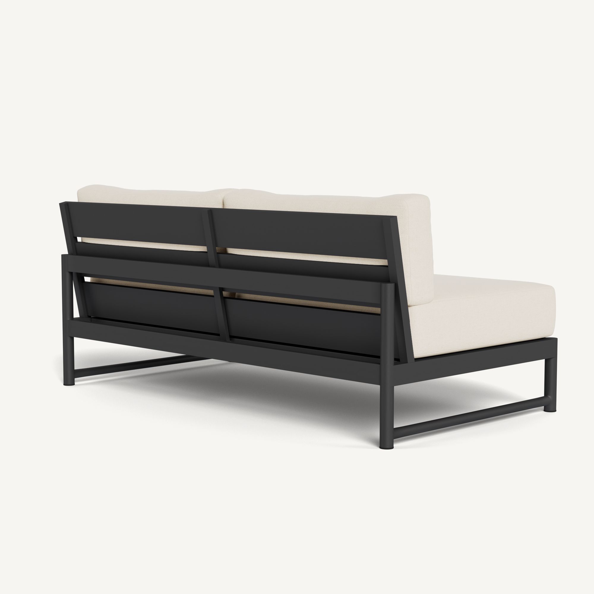Harbour Breeze Xl Aluminum 2 Seat Armless Sofa - Aluminum Asteroid / Siesta Ivory