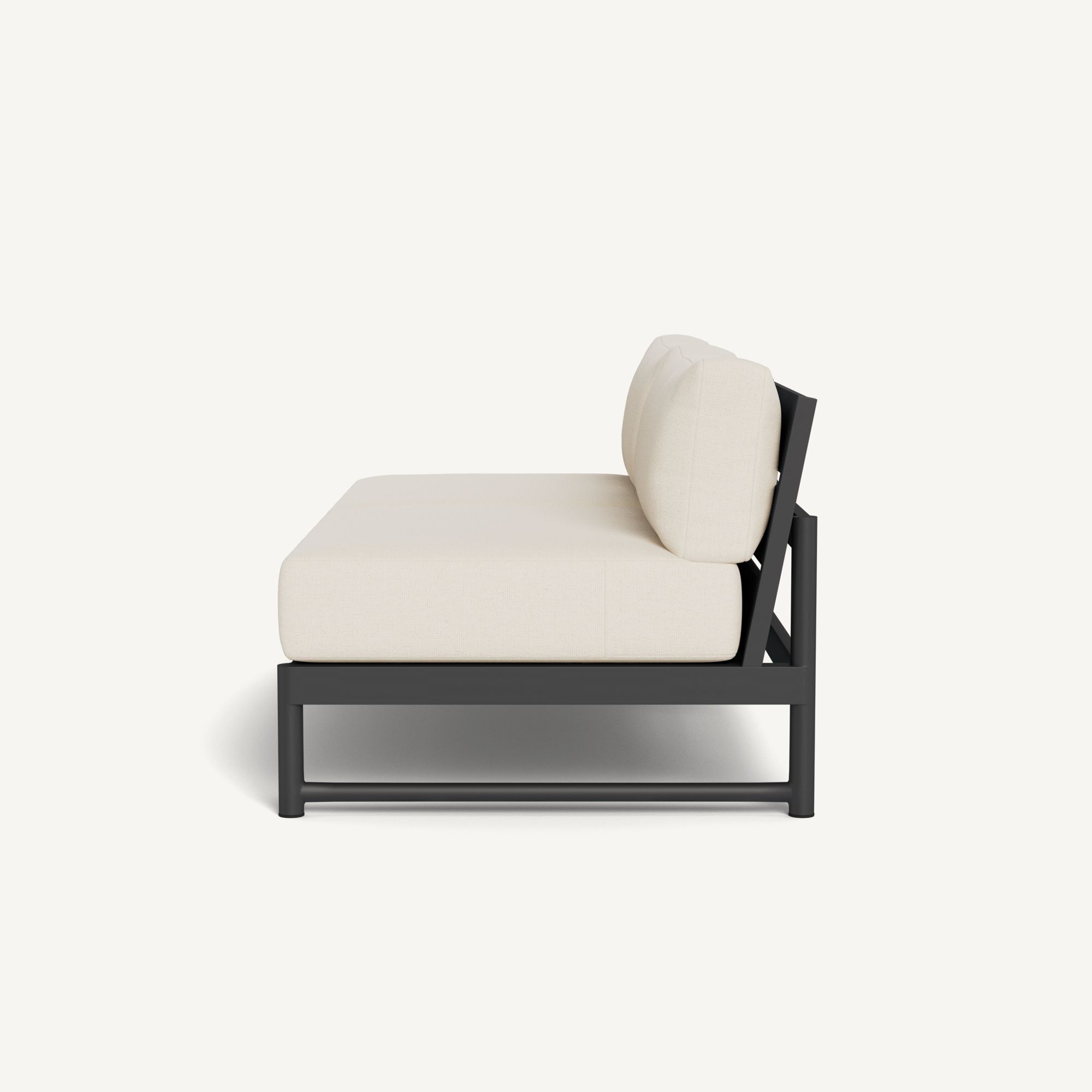 Harbour Breeze Xl Aluminum 2 Seat Armless Sofa - Aluminum Asteroid / Siesta Ivory