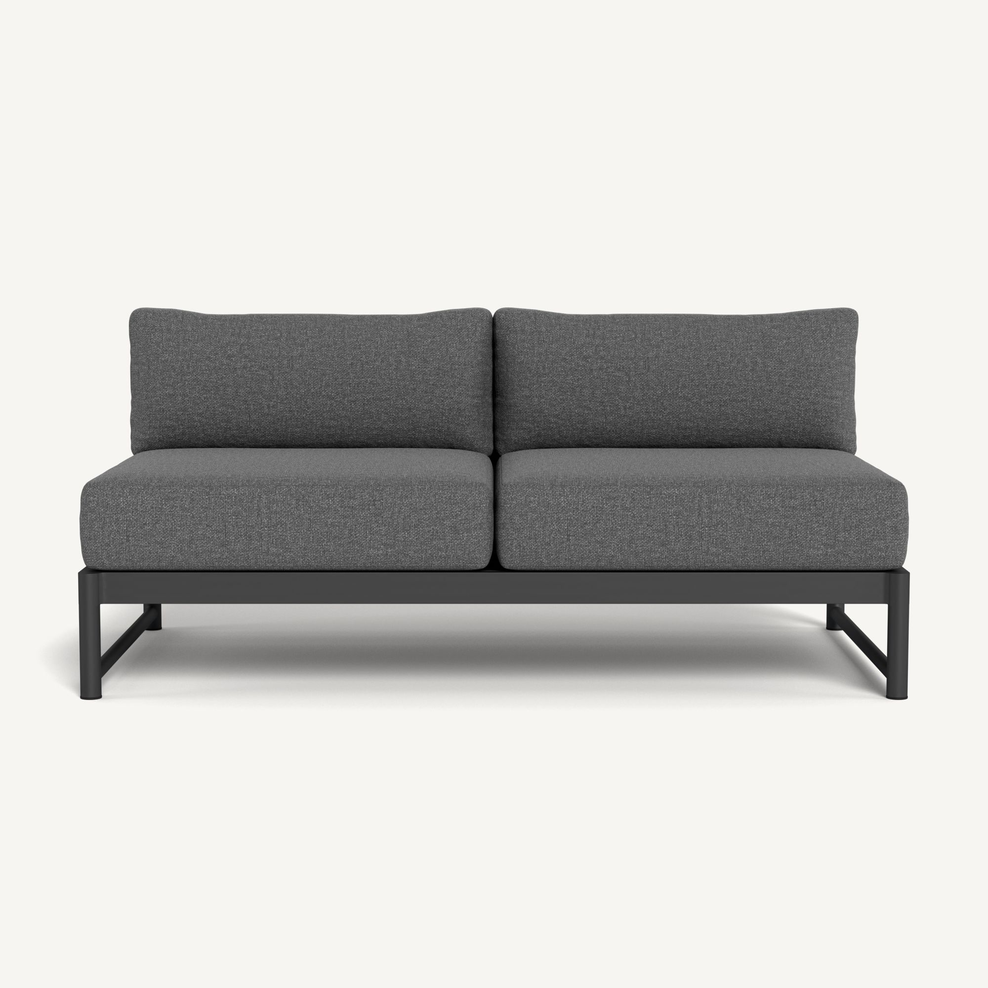 Harbour Breeze Xl Aluminum 2 Seat Armless Sofa - Aluminum Asteroid / Siesta Slate