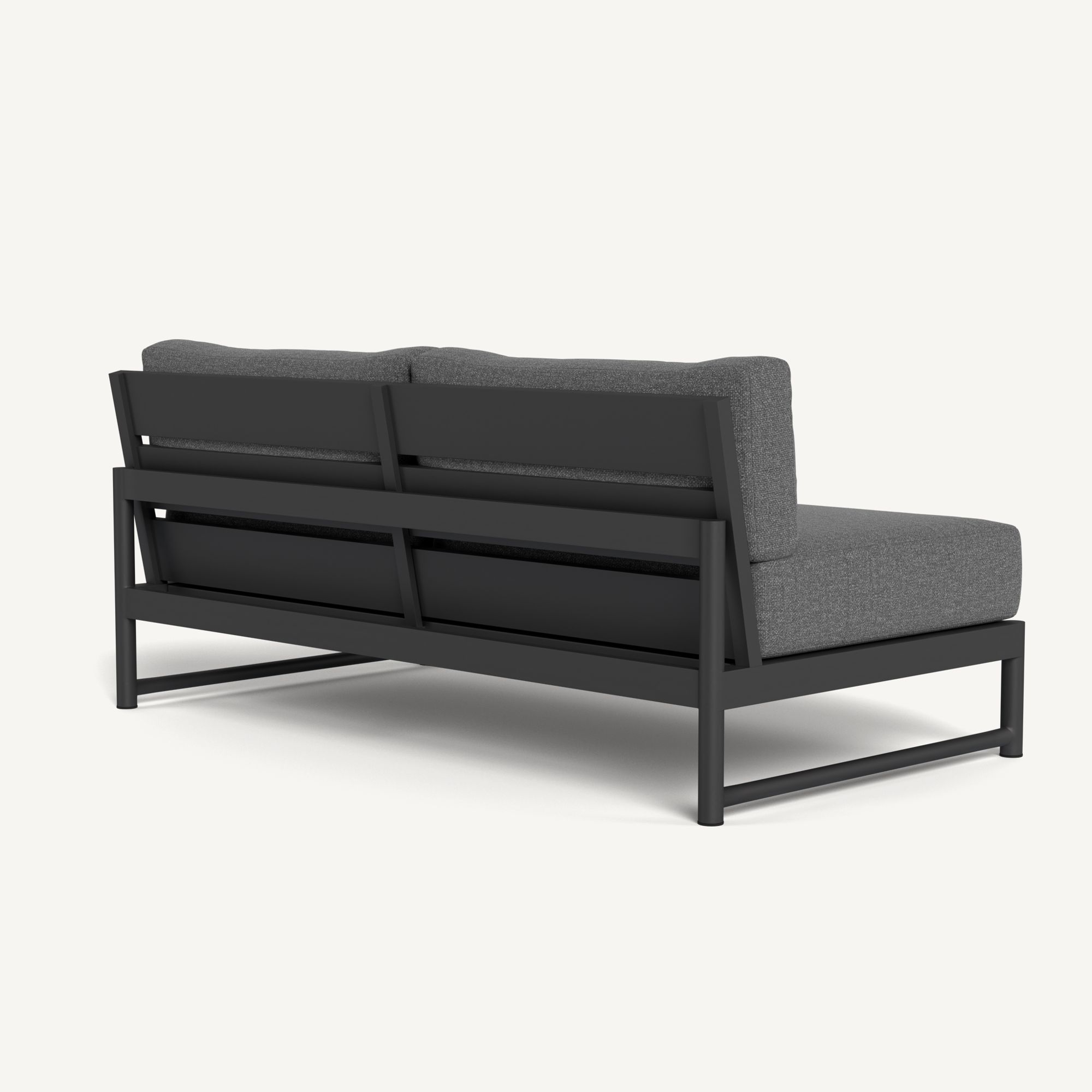 Harbour Breeze Xl Aluminum 2 Seat Armless Sofa - Aluminum Asteroid / Siesta Slate