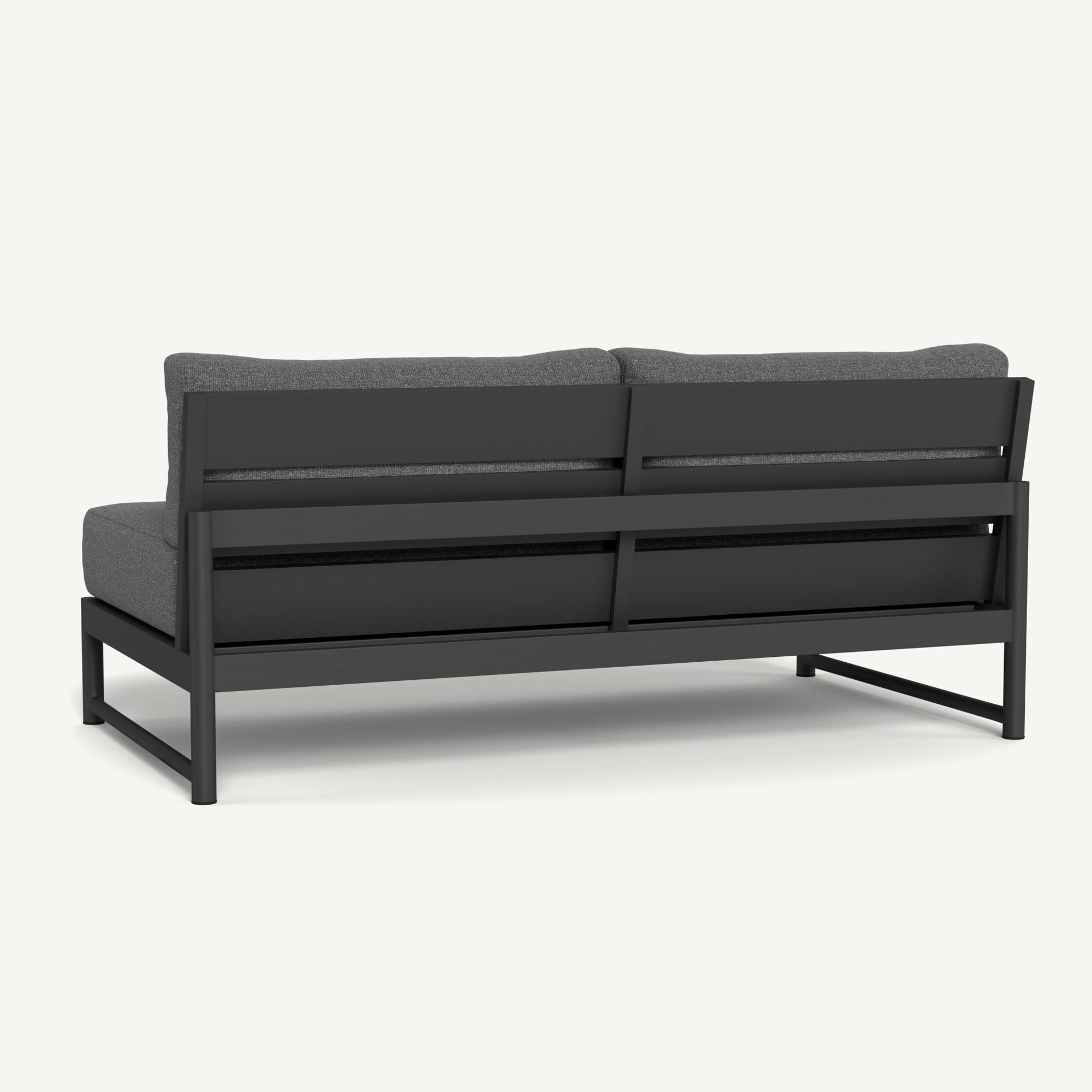 Harbour Breeze Xl Aluminum 2 Seat Armless Sofa - Aluminum Asteroid / Siesta Slate