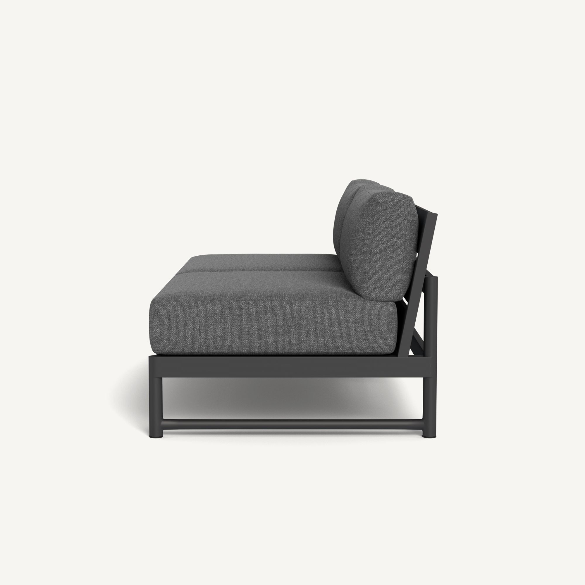 Harbour Breeze Xl Aluminum 2 Seat Armless Sofa - Aluminum Asteroid / Siesta Slate