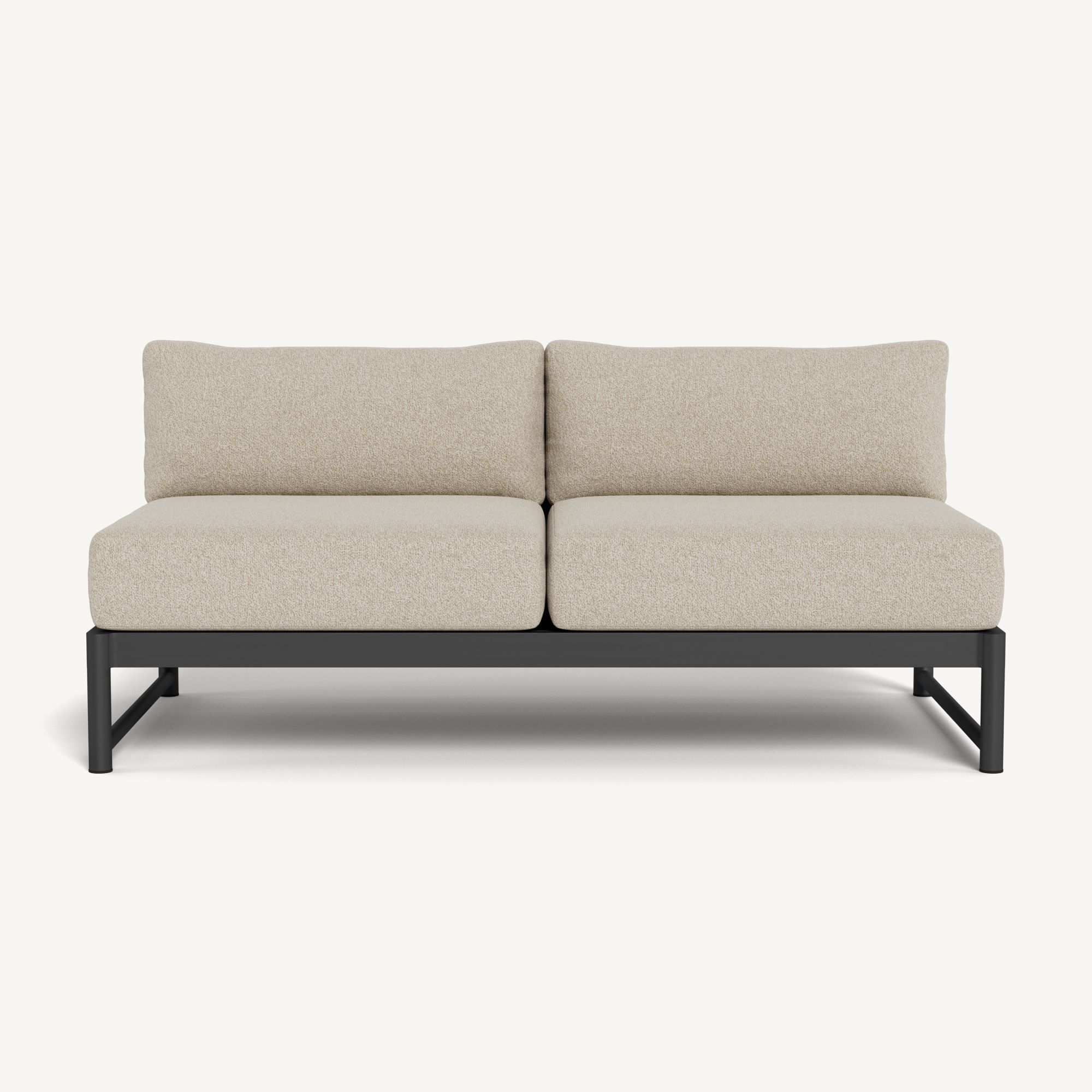 Harbour Breeze Xl Aluminum 2 Seat Armless Sofa - Aluminum Asteroid / Siesta Taupe