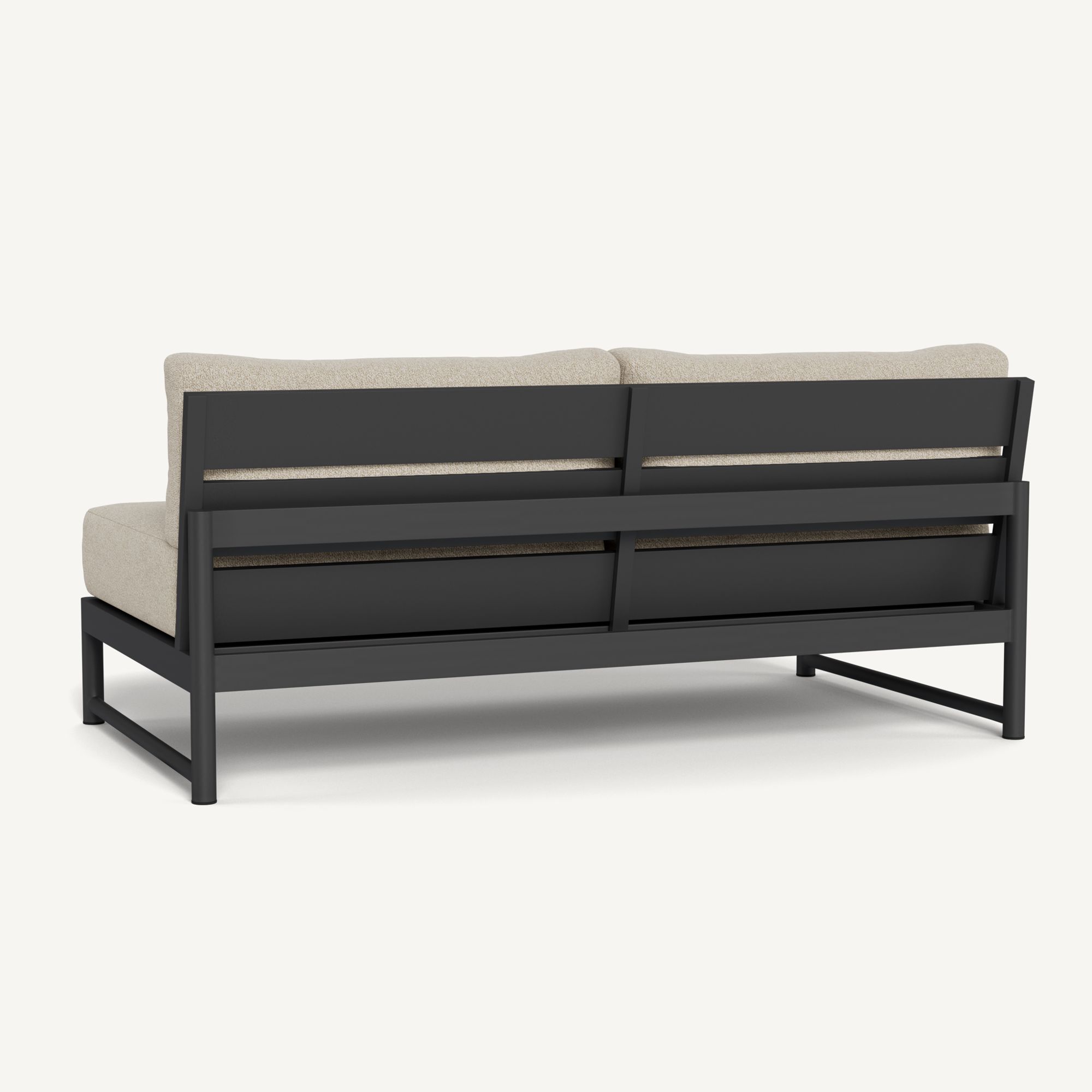 Harbour Breeze Xl Aluminum 2 Seat Armless Sofa - Aluminum Asteroid / Siesta Taupe