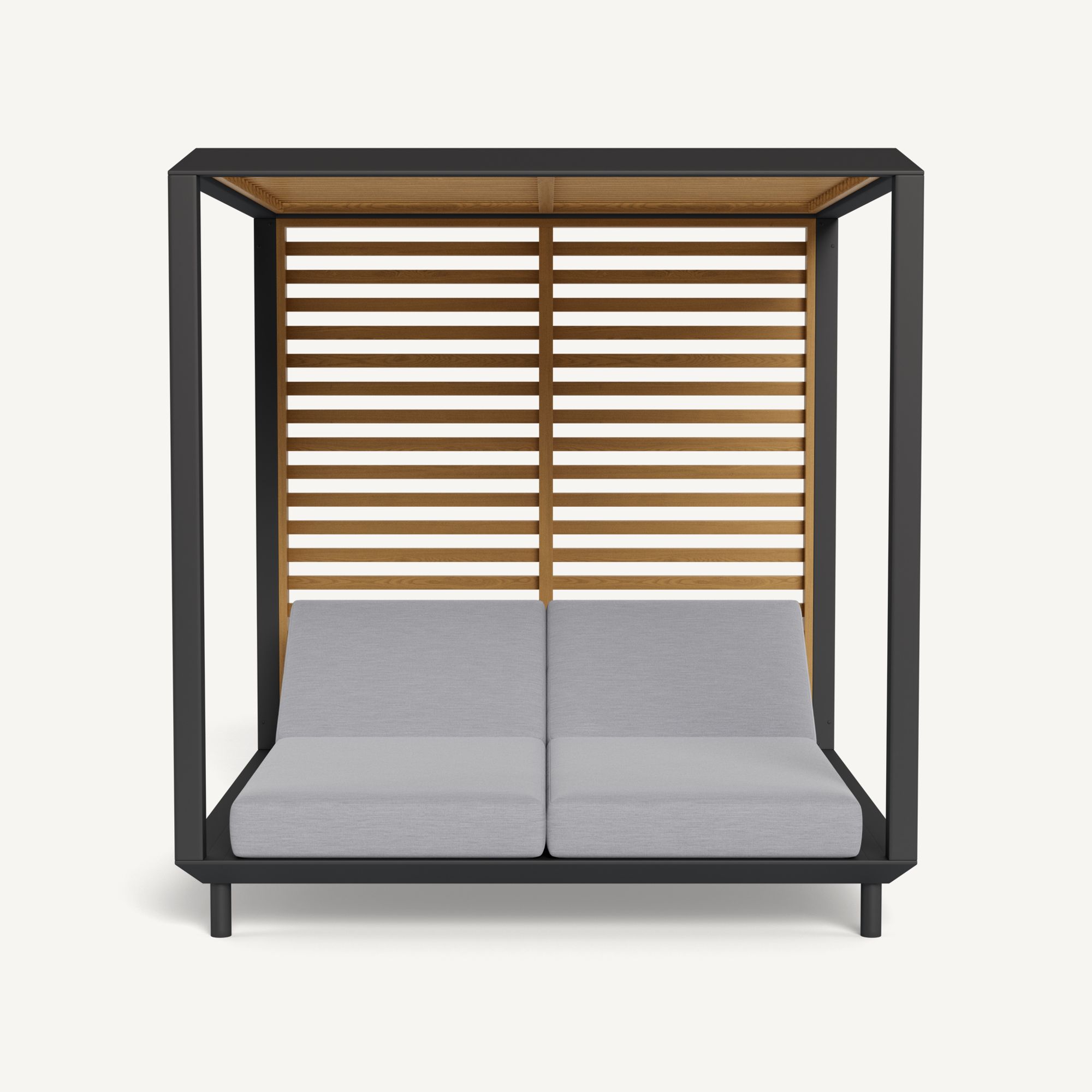 Harbour Breeze Xl Aluminum Cabana - Aluminum Asteroid / Panama Cloud / Teak Natural