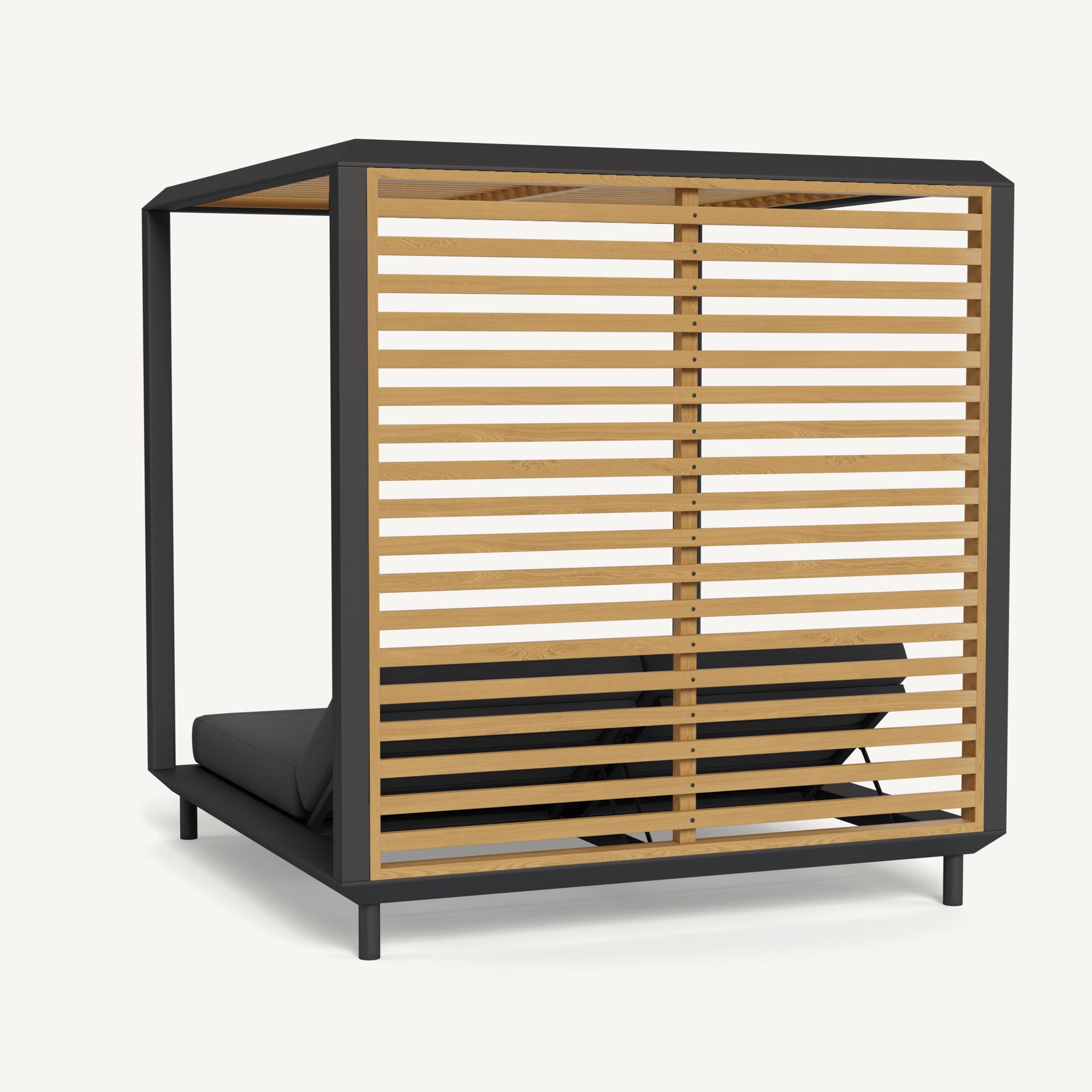Harbour Breeze Xl Aluminum Cabana - Aluminum Asteroid / Panama Grafito / Teak Natural