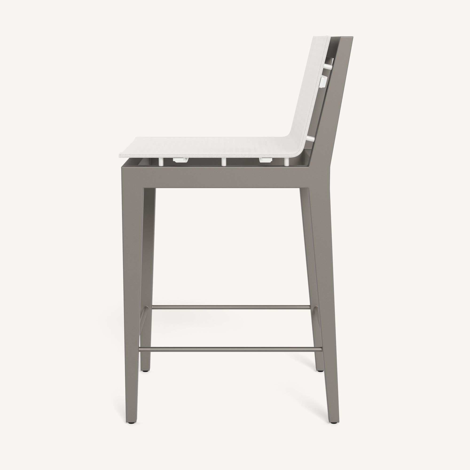 Harbour Byron Aluminum Bar Stool - Aluminum Taupe / Batyline White