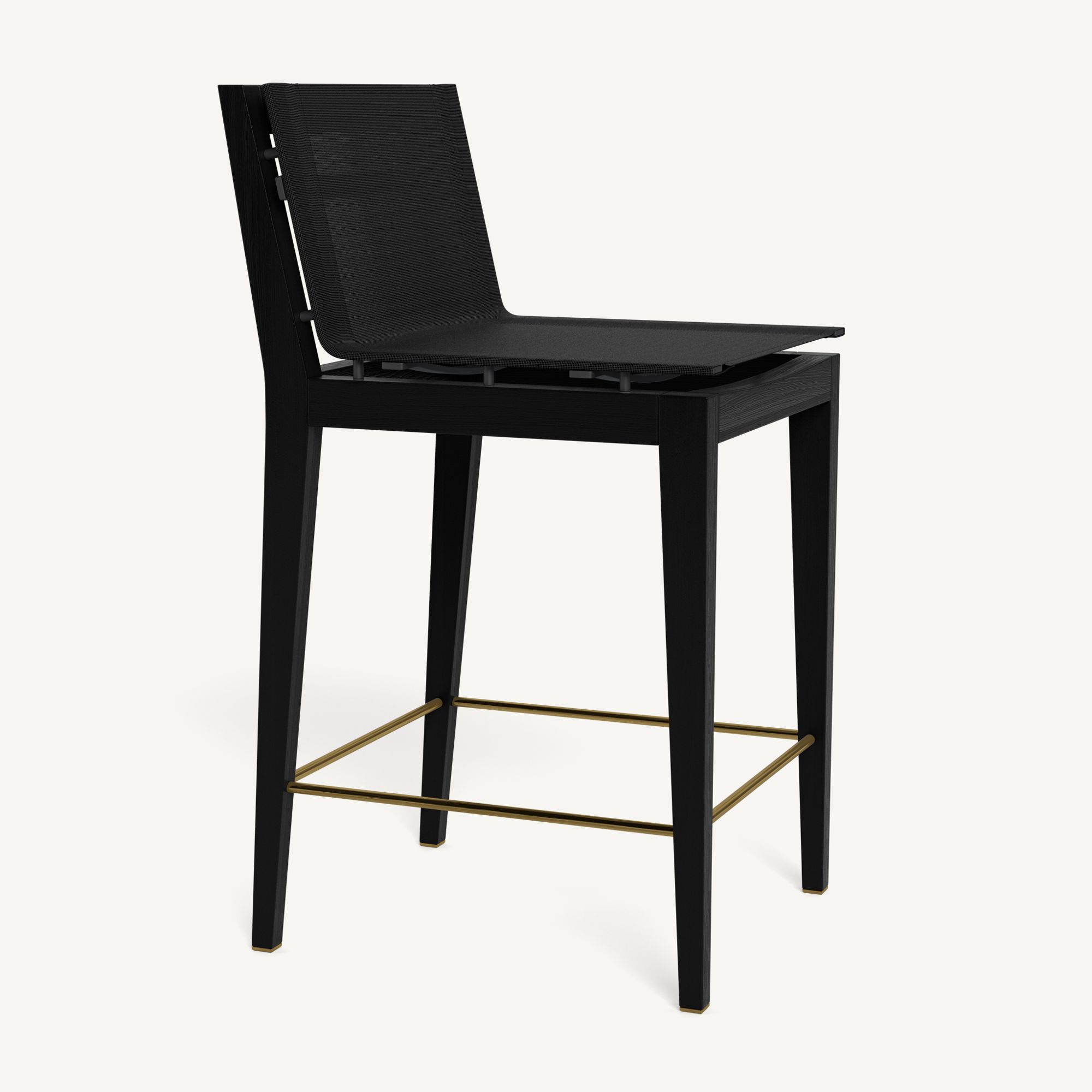 Harbour Byron Teak Counter Stool - Teak Charcoal / Batyline Black