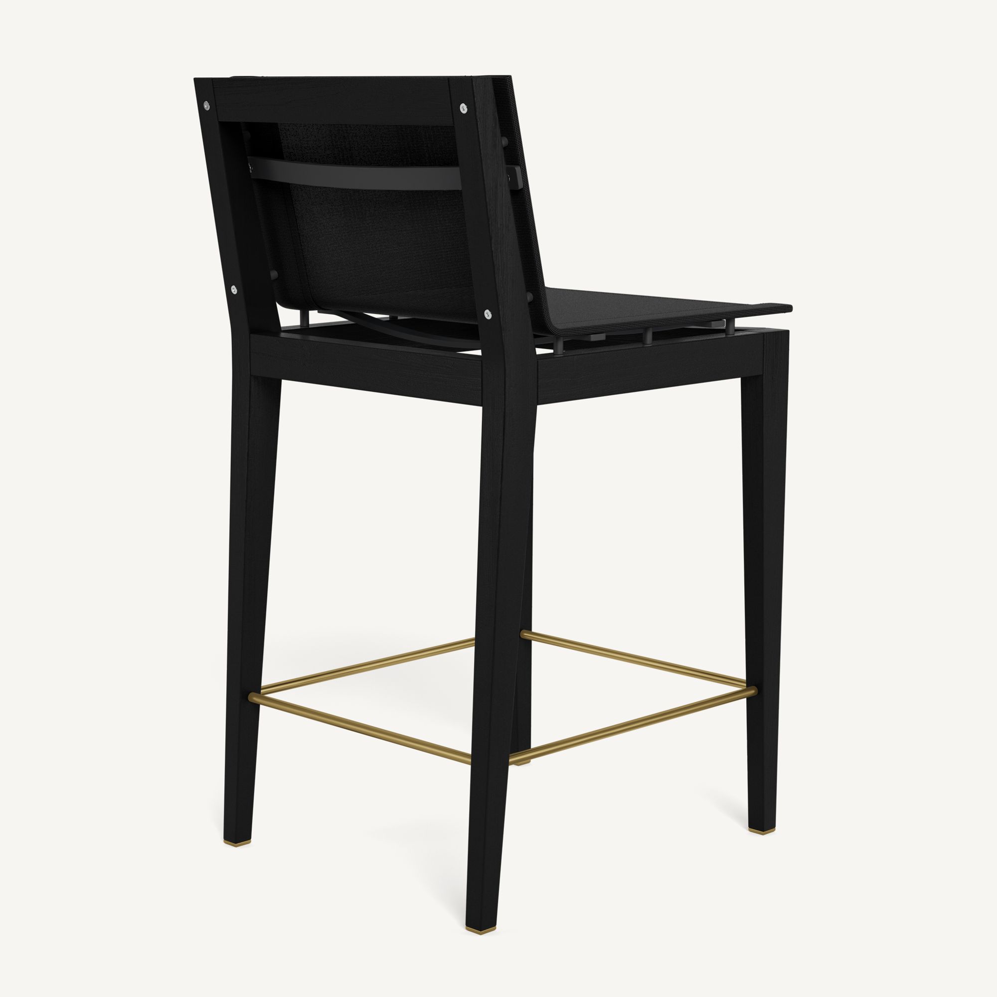 Harbour Byron Teak Counter Stool - Teak Charcoal / Batyline Black
