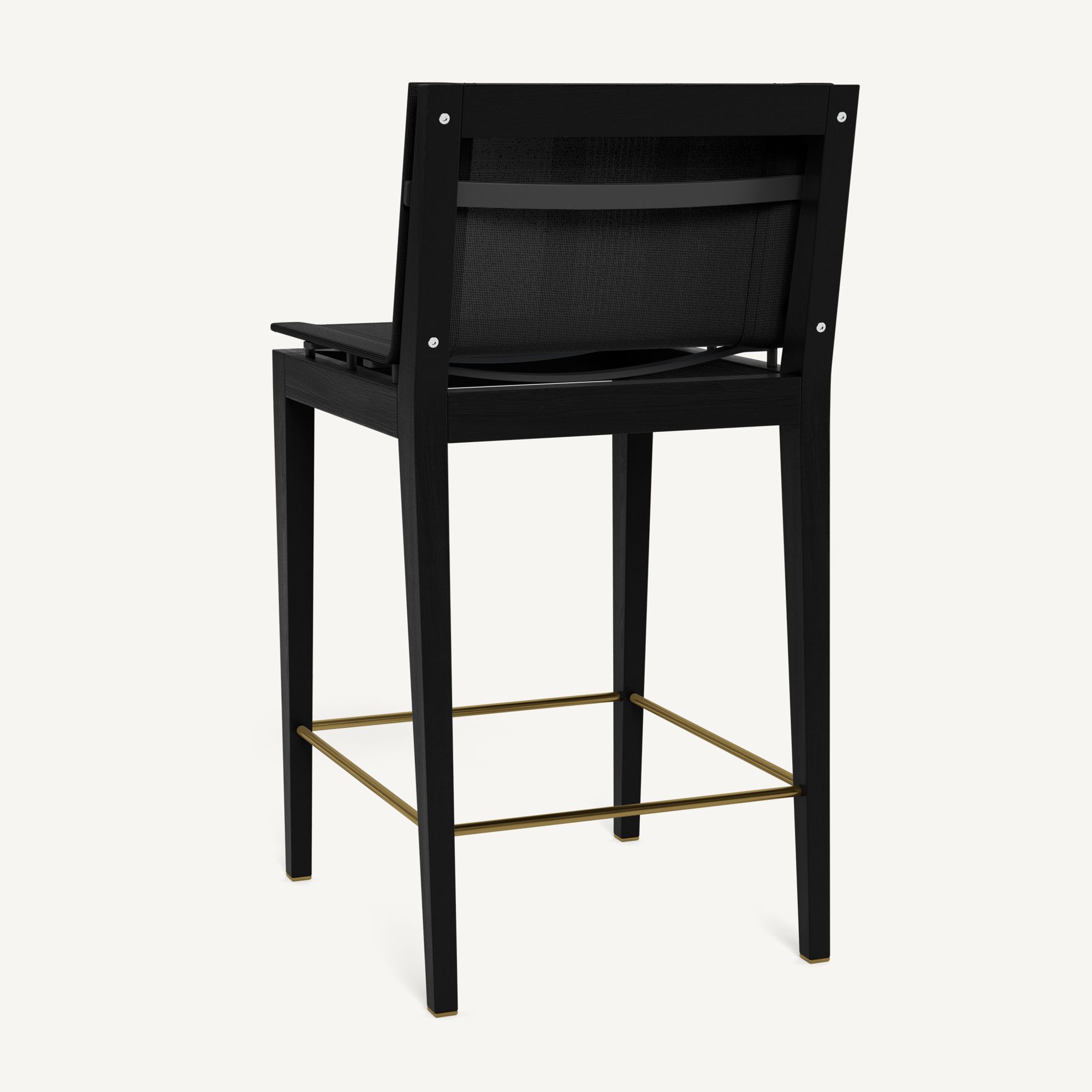 Harbour Byron Teak Counter Stool - Teak Charcoal / Batyline Black
