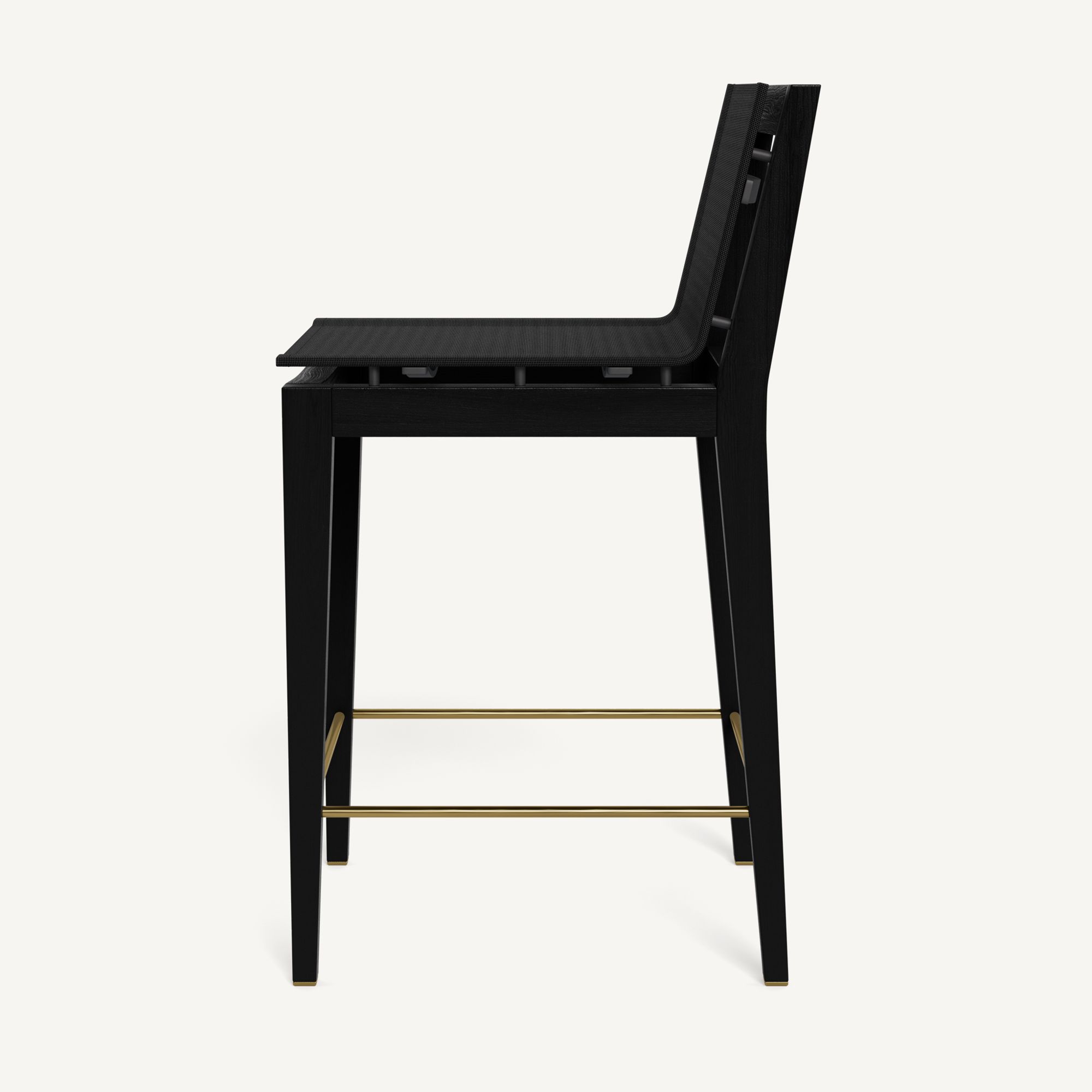 Harbour Byron Teak Counter Stool - Teak Charcoal / Batyline Black