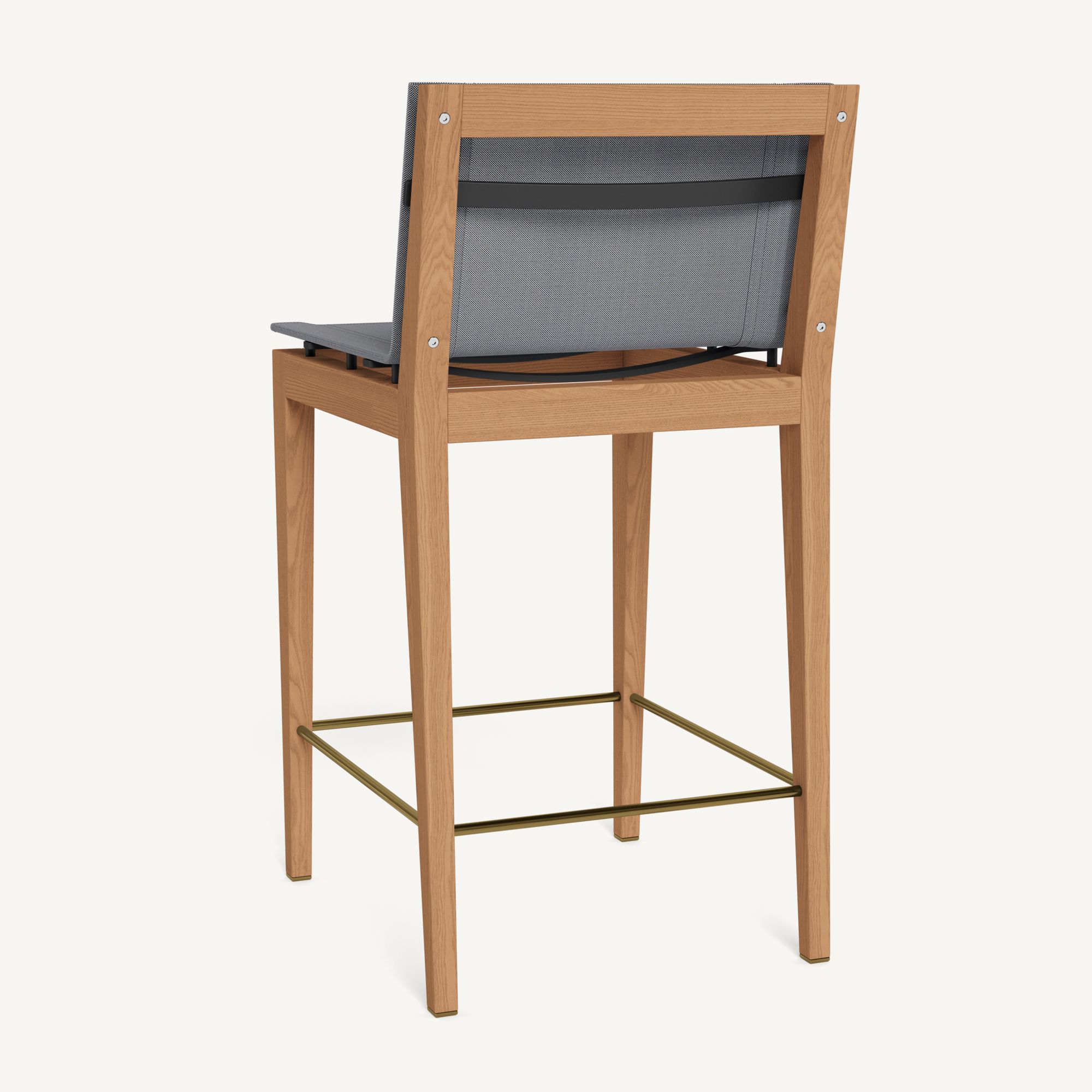 Harbour Byron Teak Counter Stool - Teak Natural / Batyline Silver