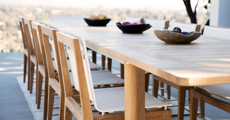 Harbour Byron Teak Counter Stool - Teak Natural / Batyline Silver
