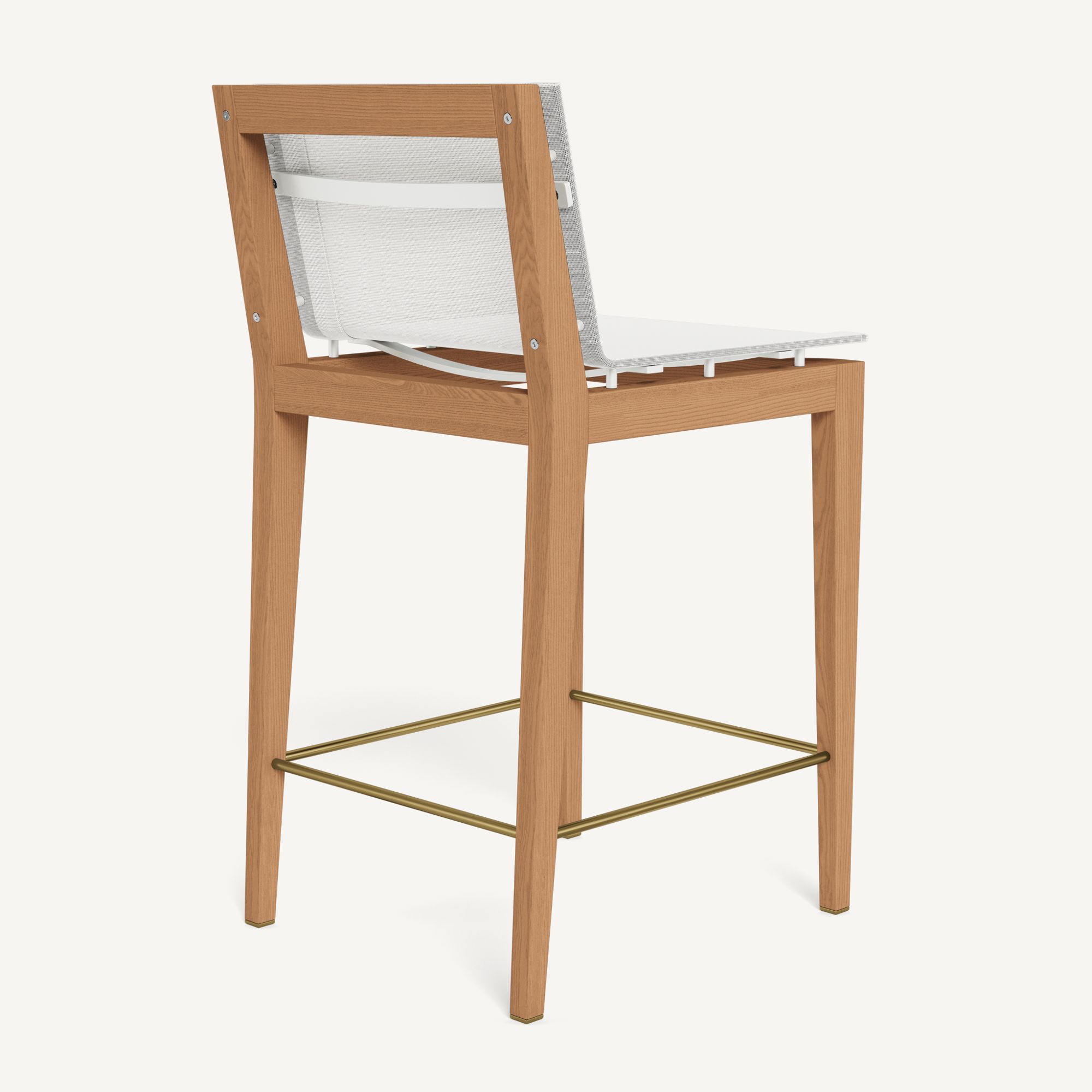 Harbour Byron Teak Counter Stool - Teak Natural / Batyline White