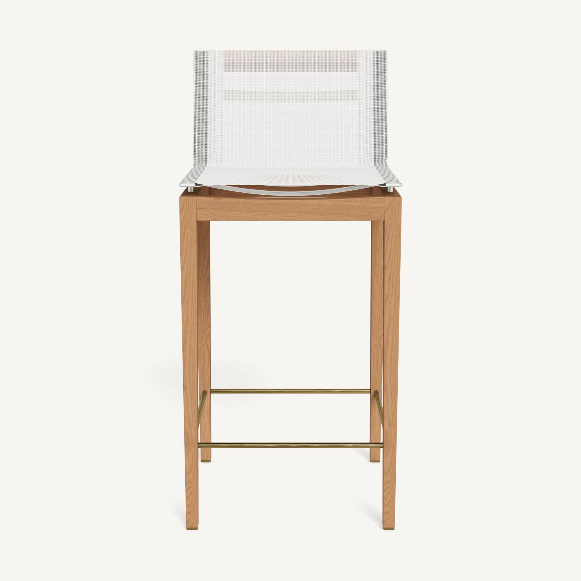 Harbour Byron Teak Bar Stool - Teak Natural / Batyline White