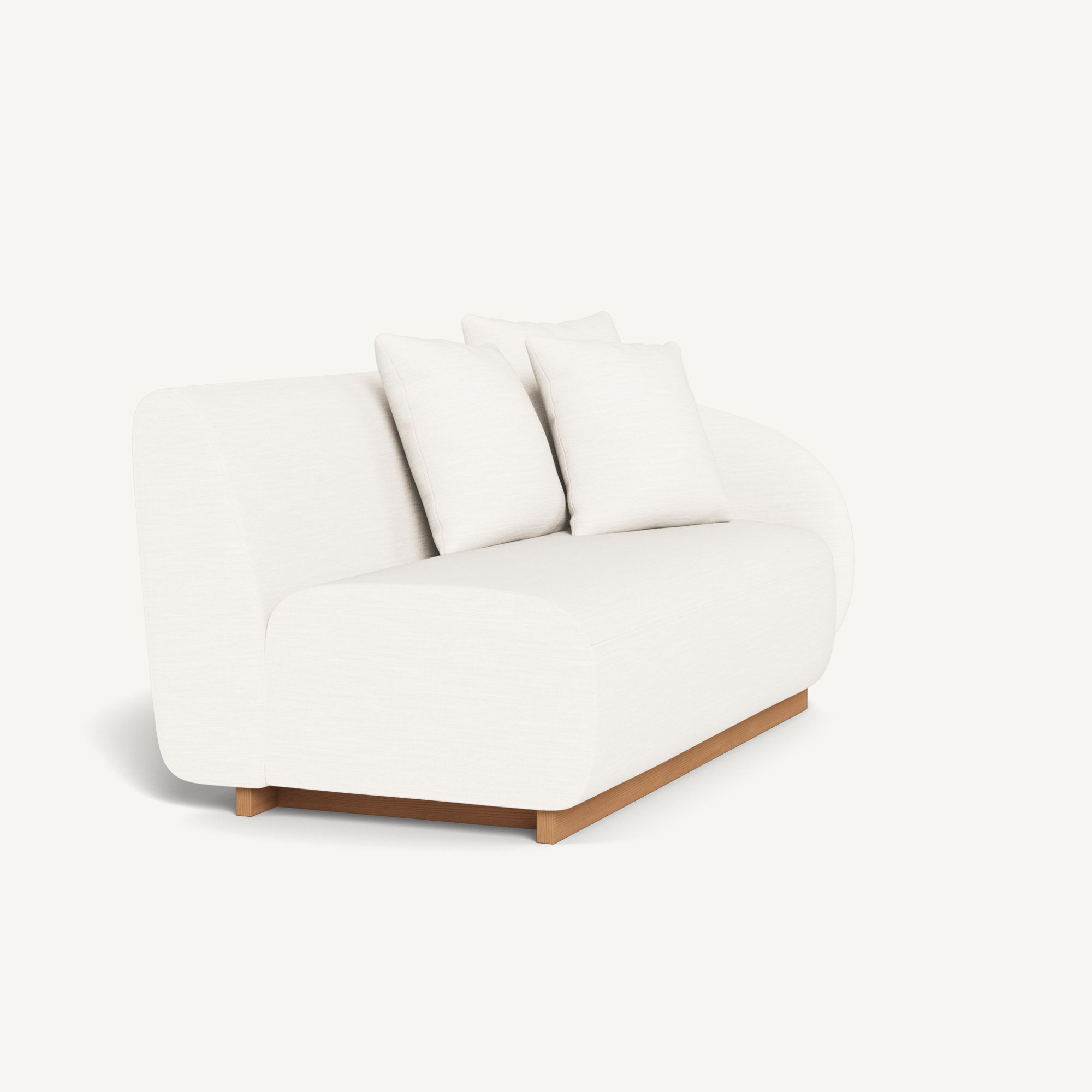 Harbour Como 2 Seat 1 Arm Right - Sealed Teak Natural, Panama Blanco