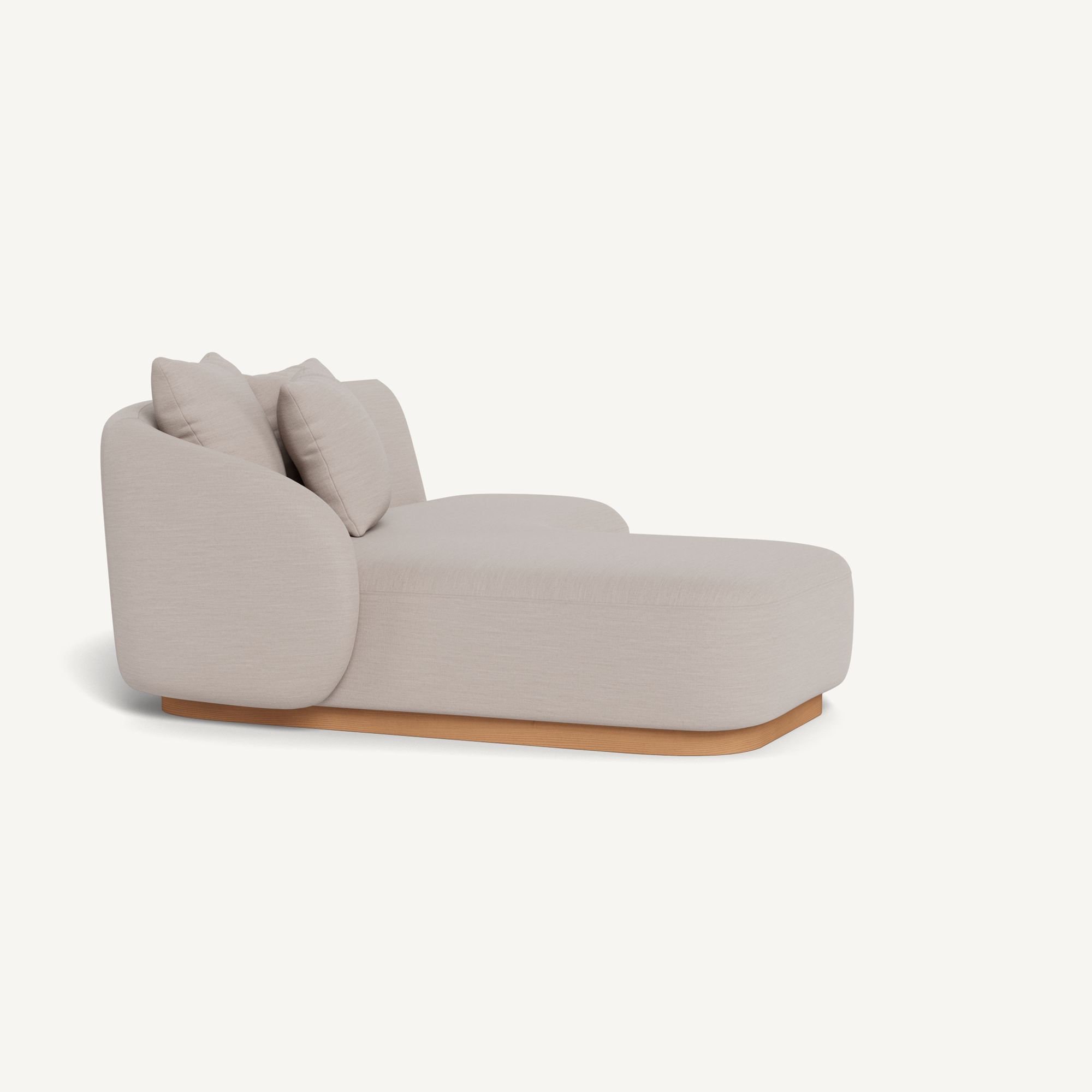 Harbour Como Curved Chaise Left - Sealed Teak Natural / Panama Marble