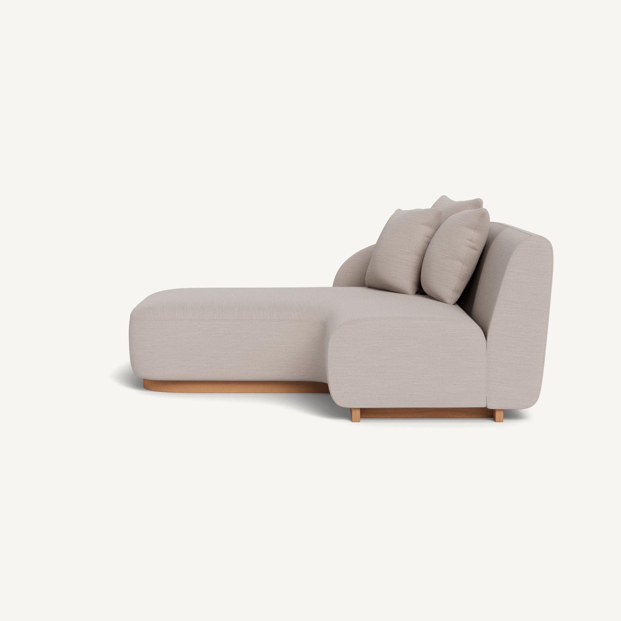 Harbour Como Curved Chaise Left - Sealed Teak Natural / Panama Marble