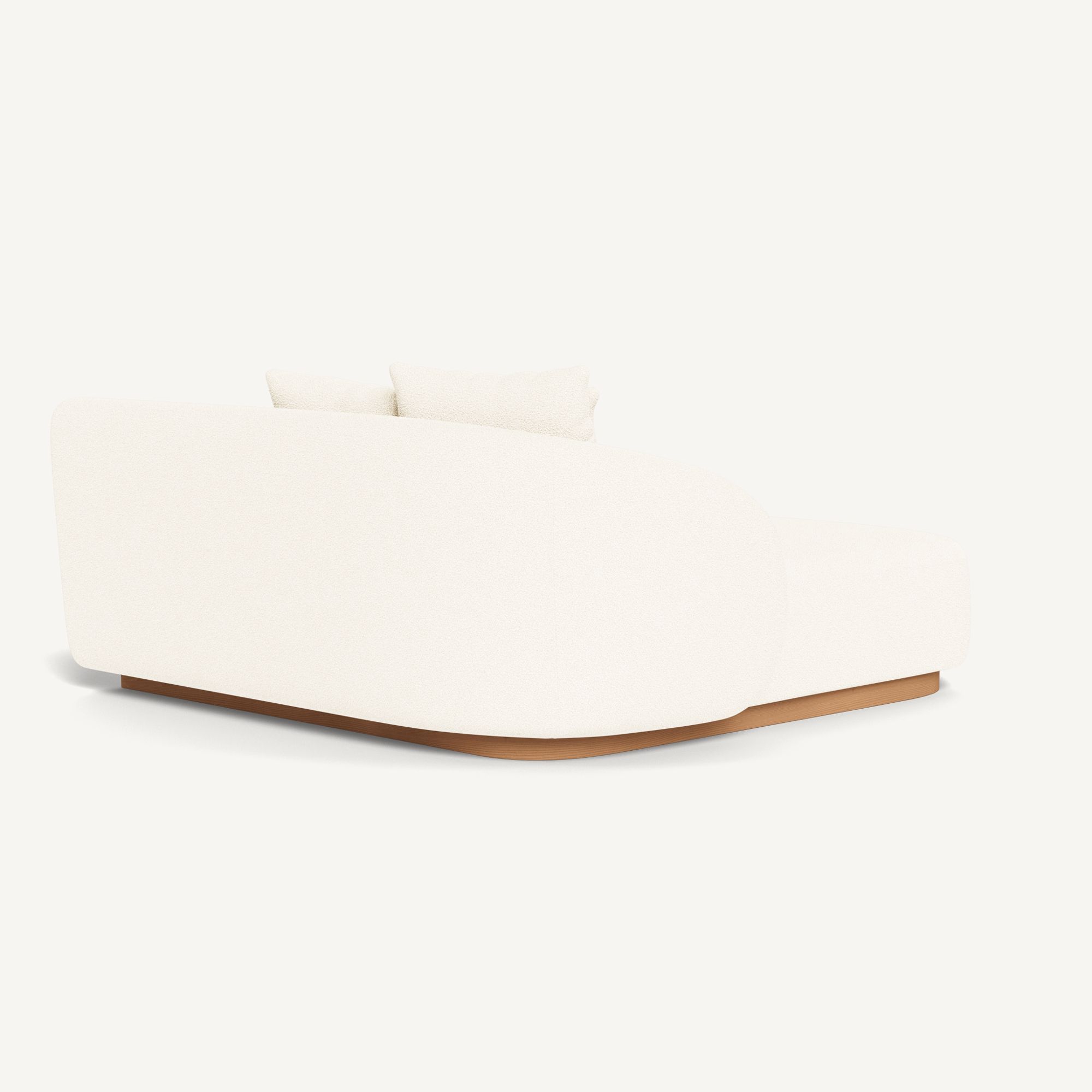 Harbour Como Curved Chaise Left - Sealed Teak Natural / Riviera Ivory