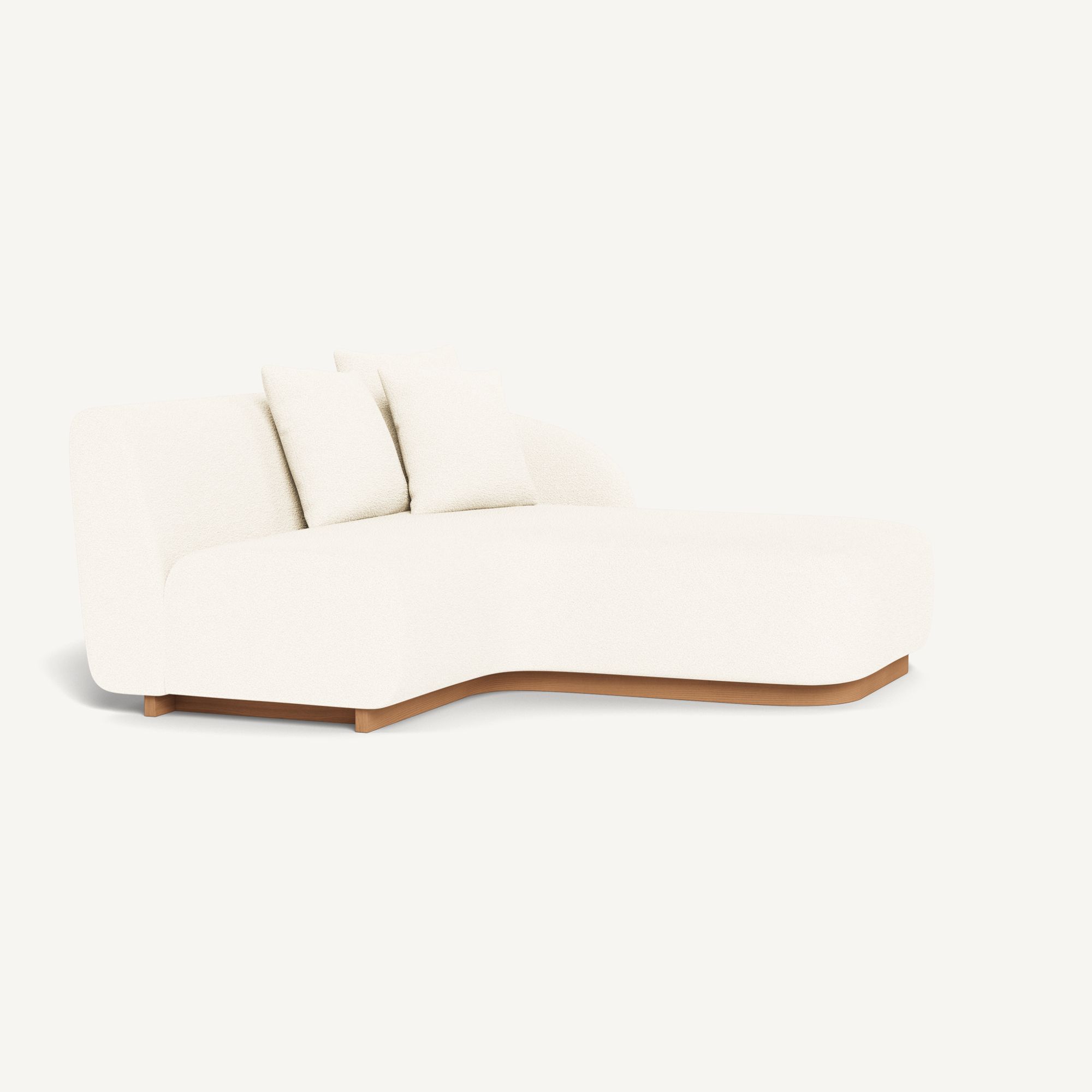 Harbour Como Curved Chaise Right - Sealed Teak Natural / Riviera Ivory