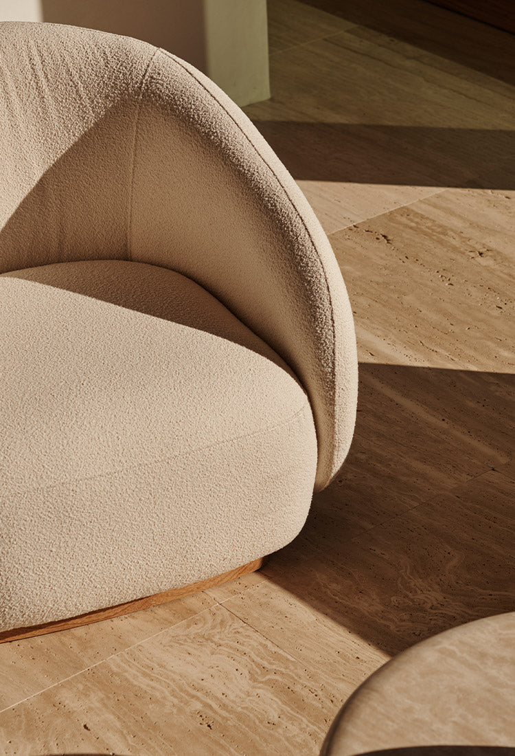 Harbour Como Swivel Lounge Chair - Sealed Teak Natural / Copacabana Sand