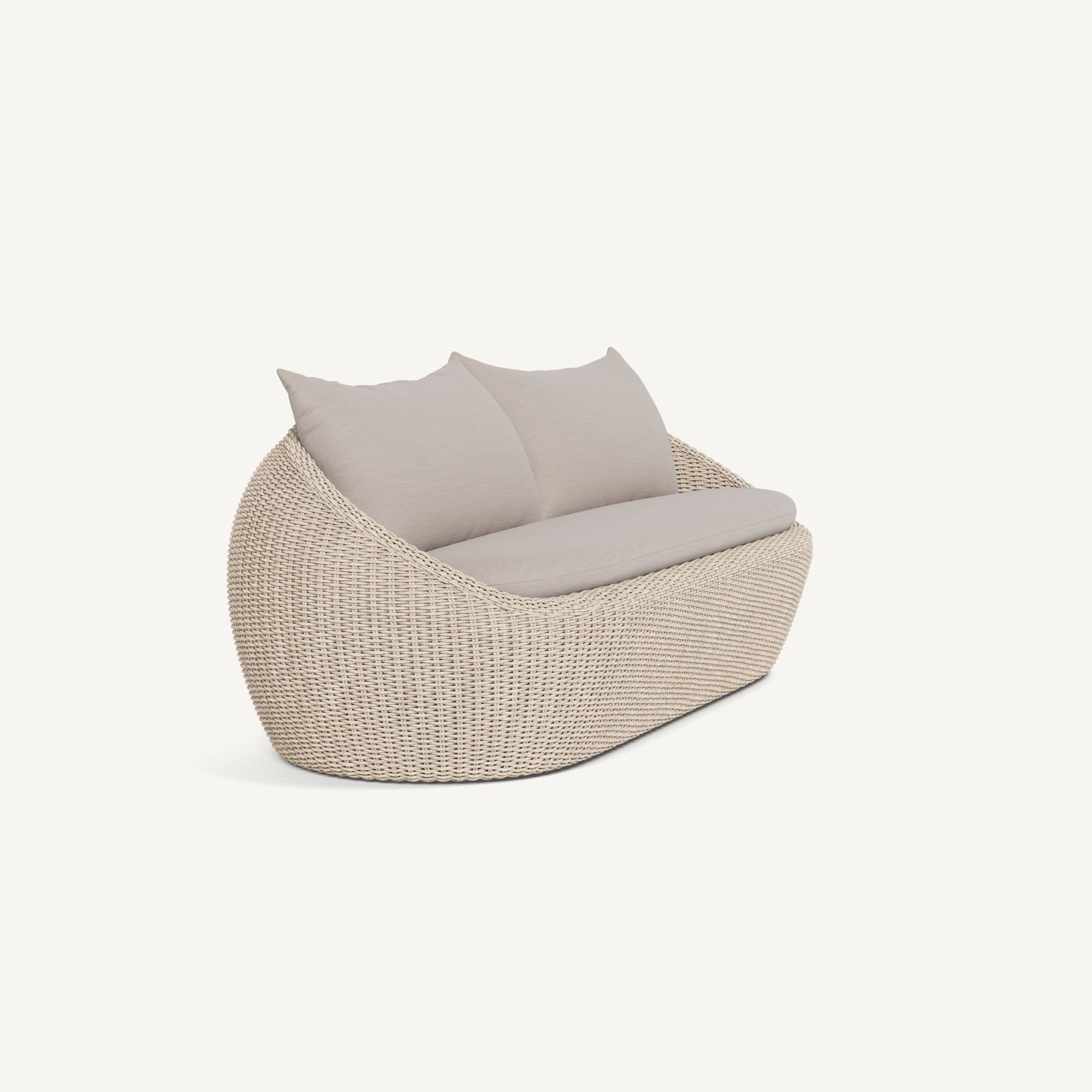 Harbour Cordoba 2 Seat Sofa - Twisted Wicker Oyster, Panama Marble