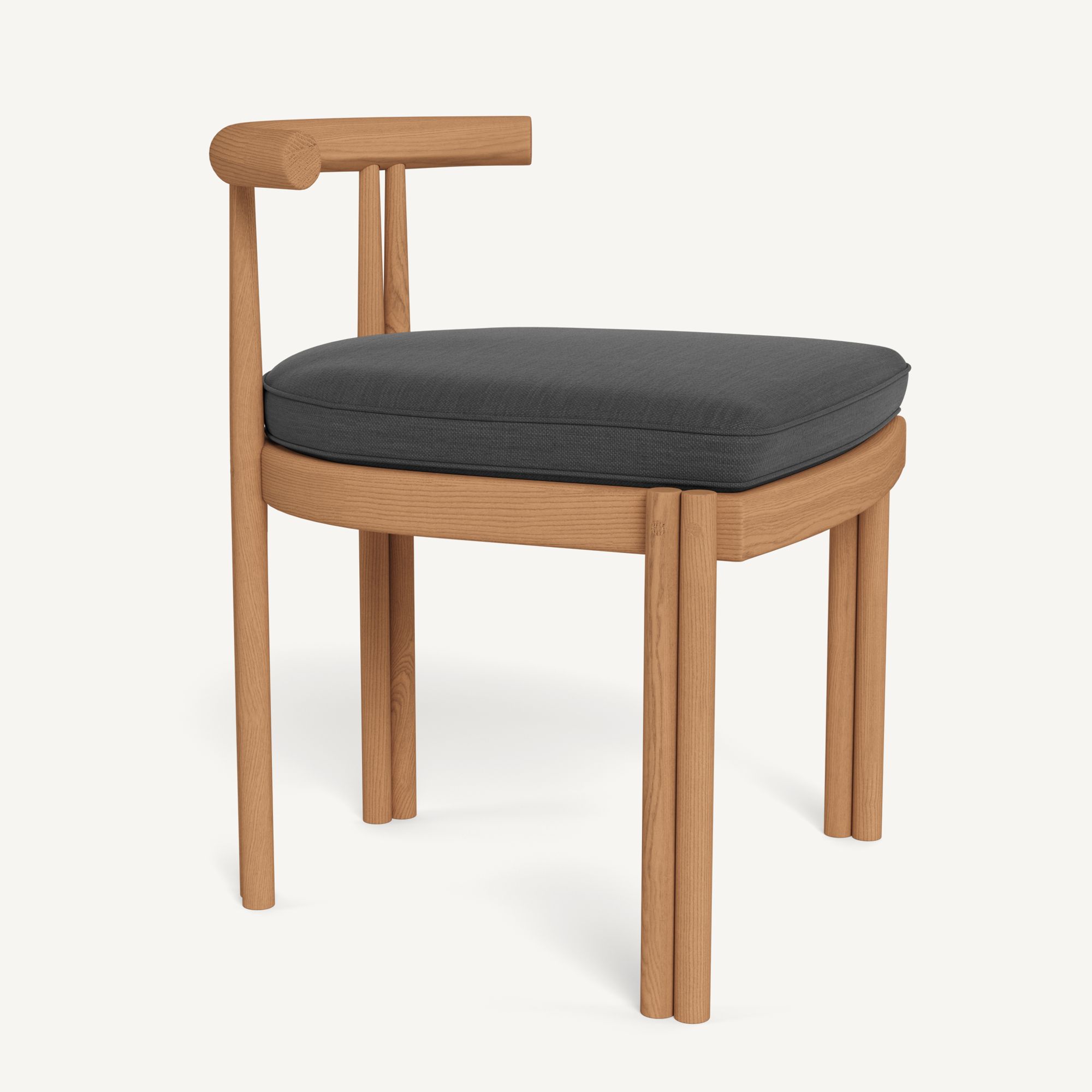 Harbour Cove Teak Armless Dining Chair - Teak Natural / Panama Grafito