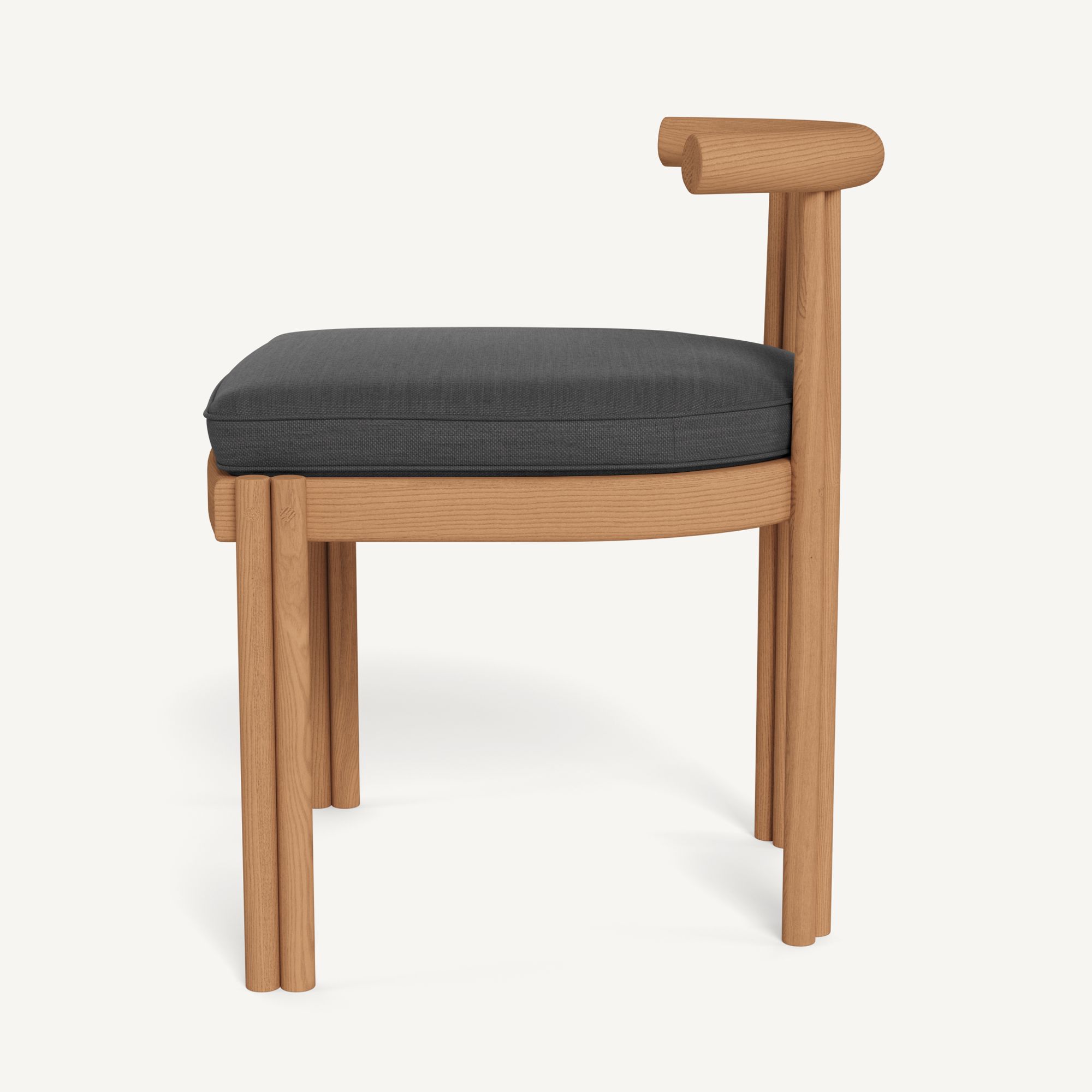 Harbour Cove Teak Armless Dining Chair - Teak Natural / Panama Grafito