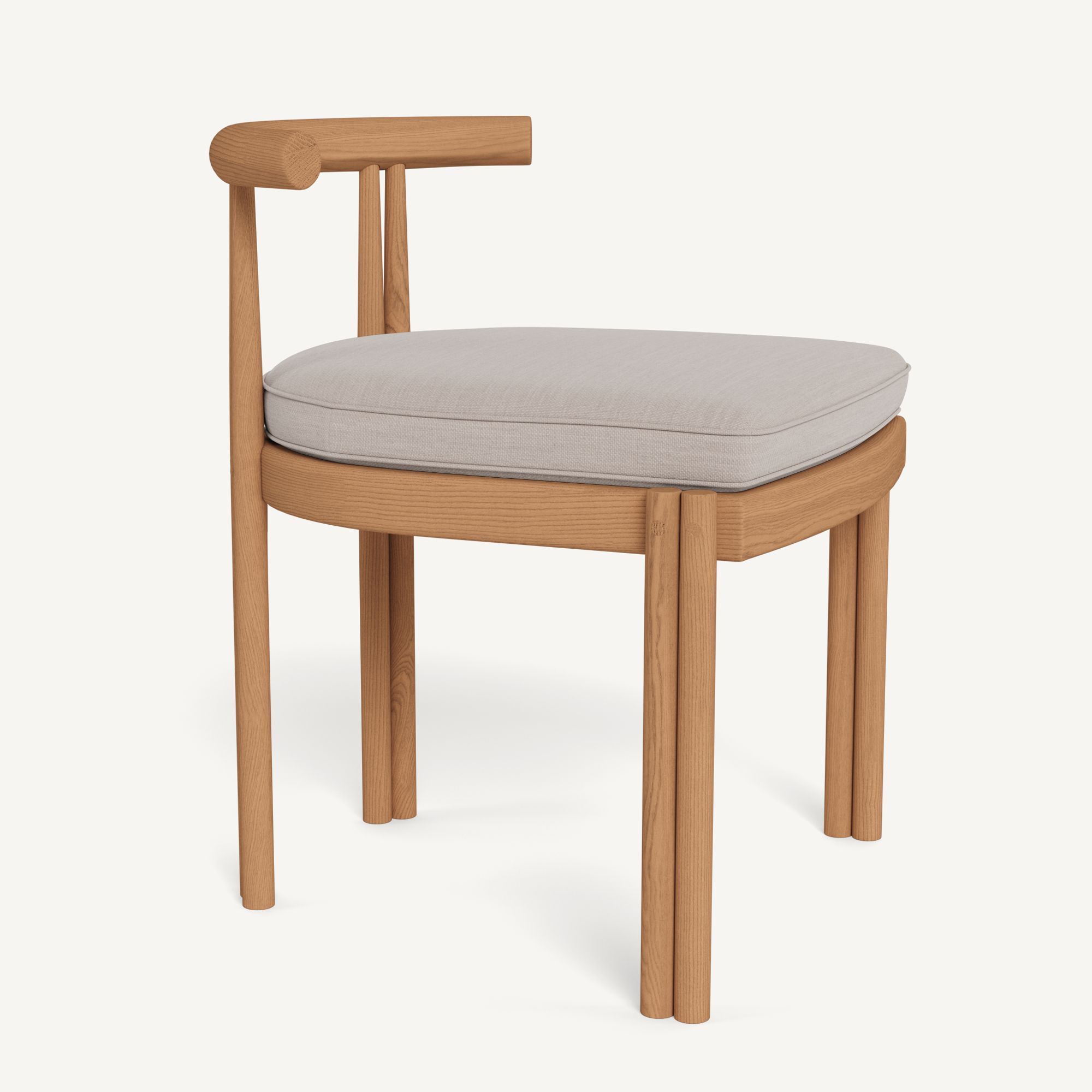 Harbour Cove Teak Armless Dining Chair - Teak Natural / Panama Marble