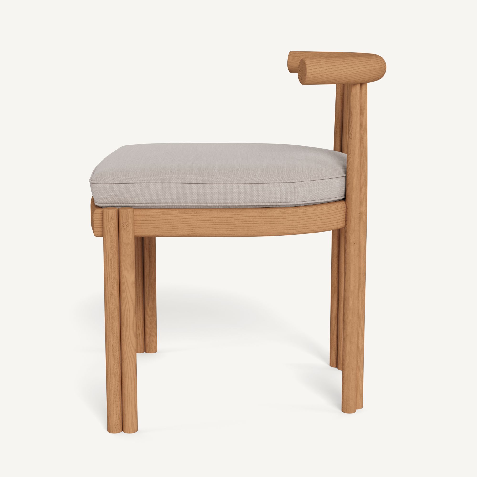 Harbour Cove Teak Armless Dining Chair - Teak Natural / Panama Marble