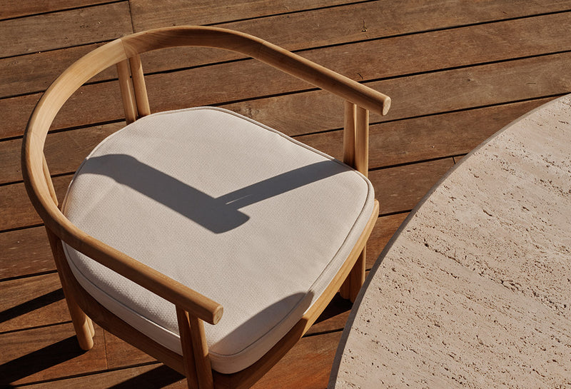 Harbour Cove Teak Stacking Sun Lounge in Teak Natural / Batyline White