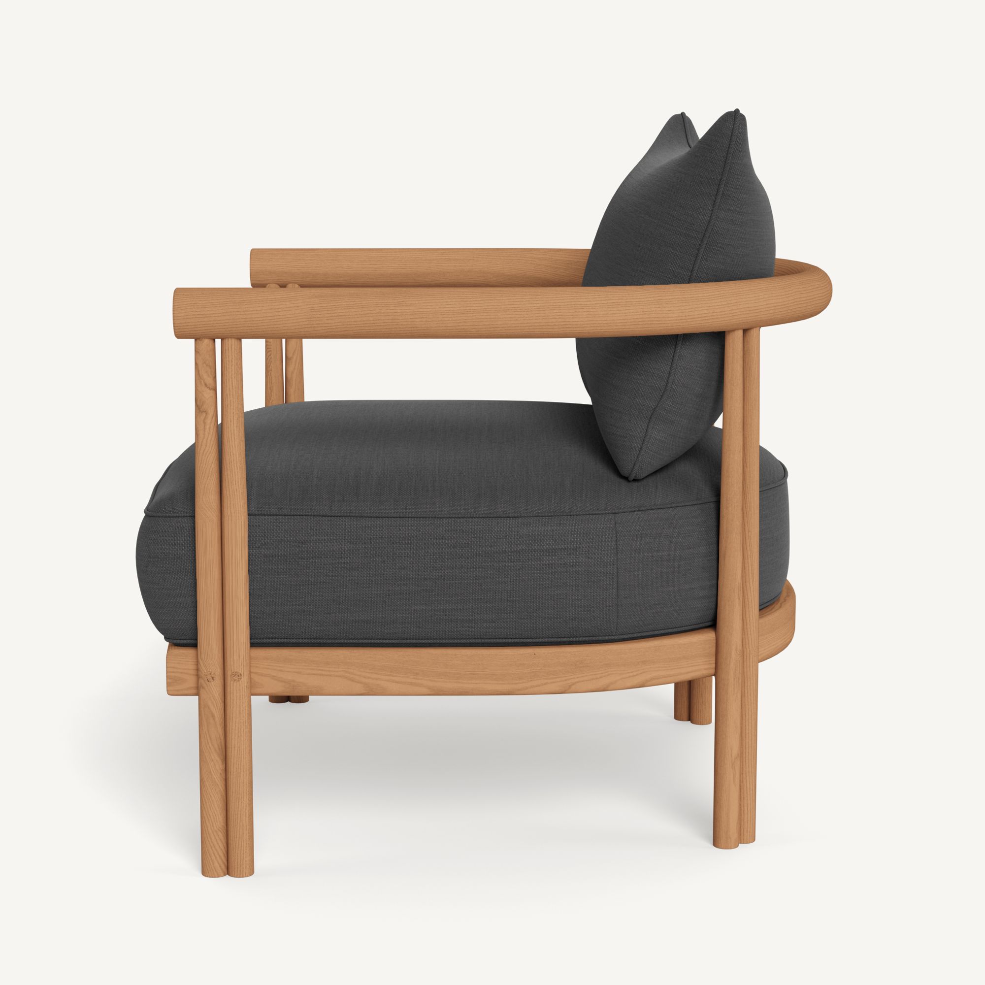 Harbour Cove Teak Lounge Chair - Teak Natural, Panama Grafito