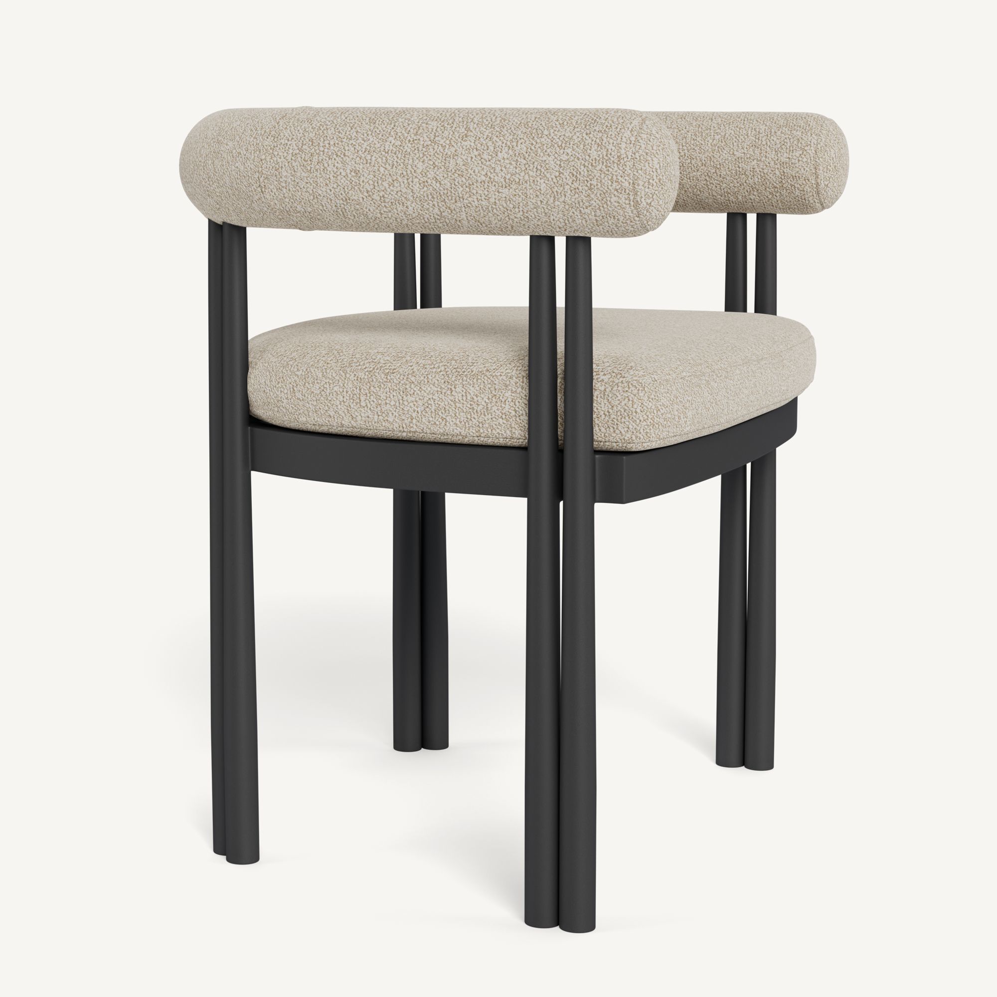 Harbour Cove Luxe Dining Chair - Aluminum Asteroid / Siesta Taupe