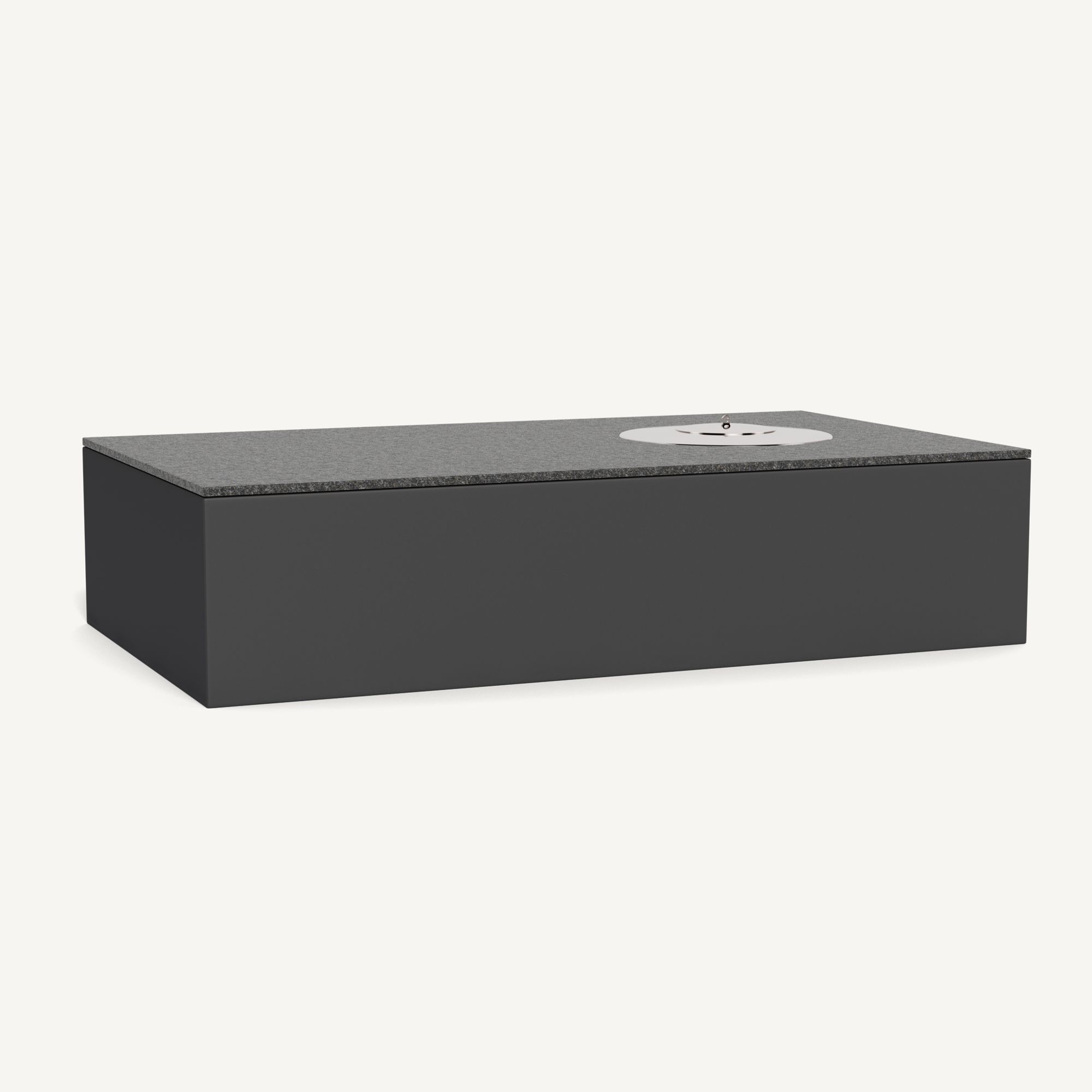 Harbour Fire Burner Coffee Table - Aluminum Asteroid, Granite Black