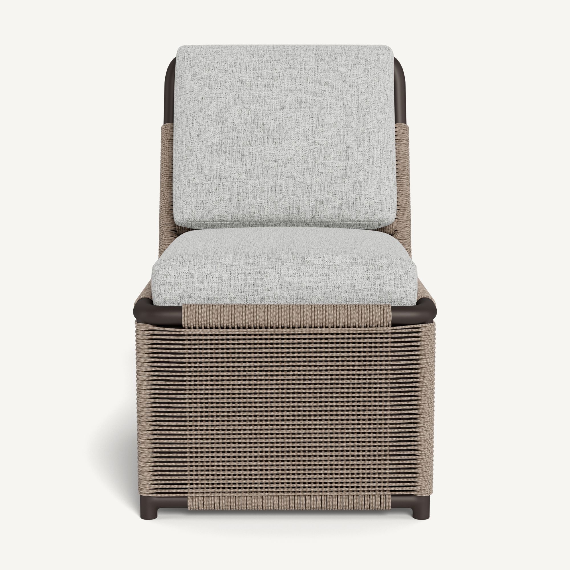 Harbour Formentera Armless Dining Chair - Aluminum Bronze / Copacabana Sand / Twisted Rope Dune