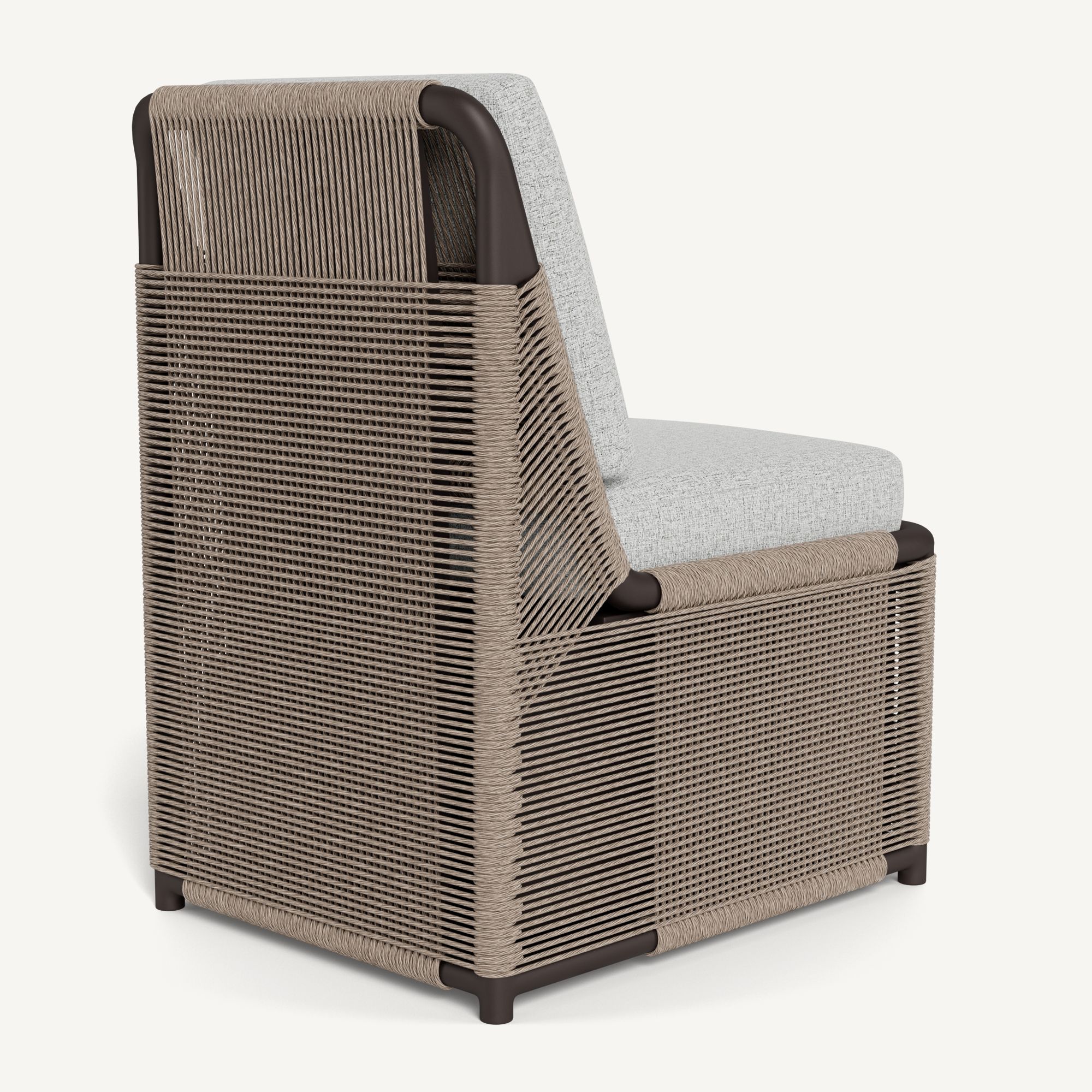 Harbour Formentera Armless Dining Chair - Aluminum Bronze / Copacabana Sand / Twisted Rope Dune
