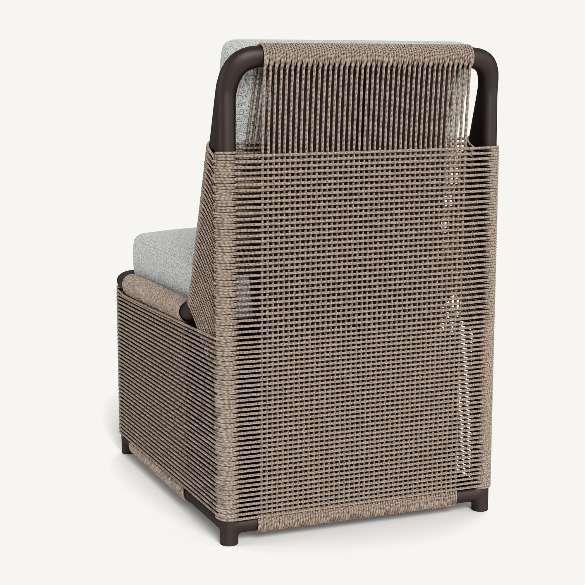 Harbour Formentera Armless Dining Chair - Aluminum Bronze / Copacabana Sand / Twisted Rope Dune
