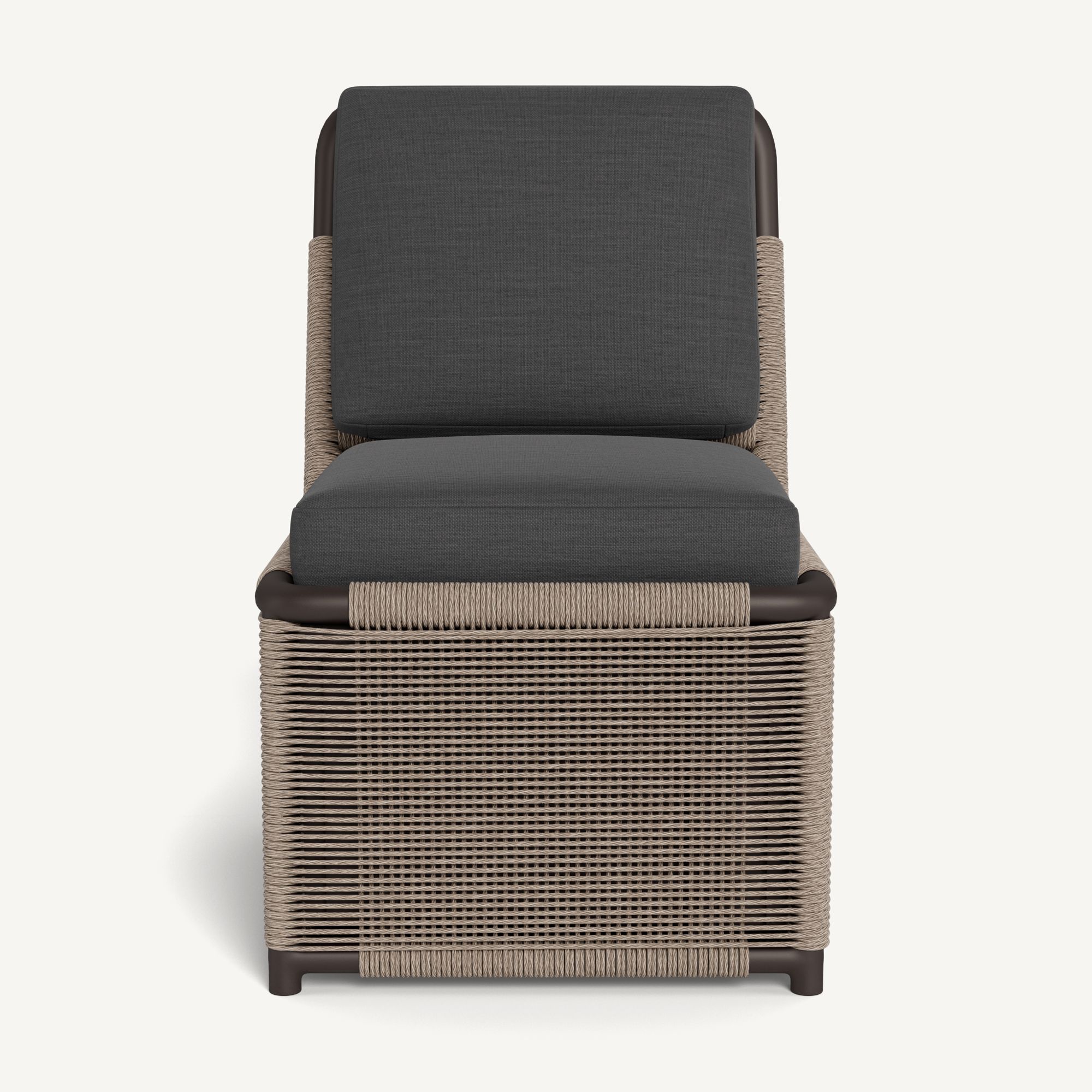 Harbour Formentera Armless Dining Chair - Aluminum Bronze, Panama Grafito