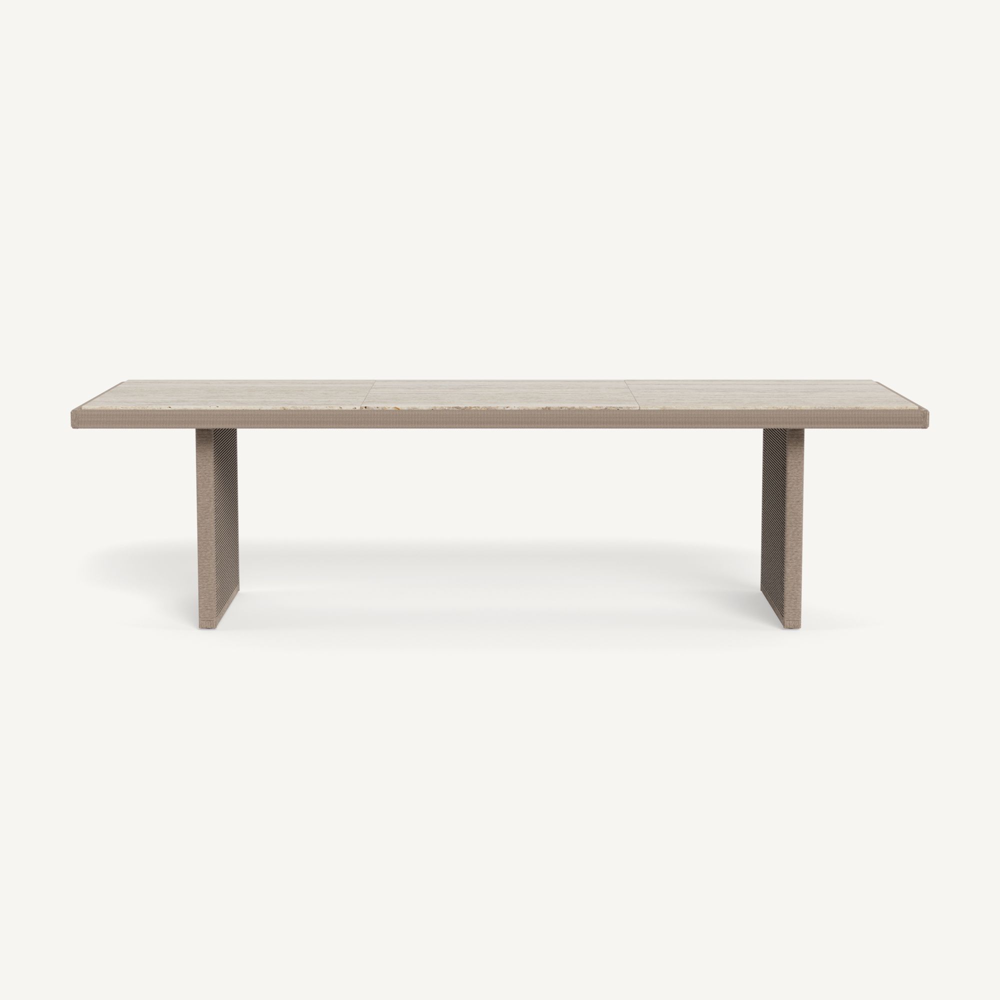 Harbour Formentera Dining Table 108" - Twisted Rope Dune / Travertine Natural