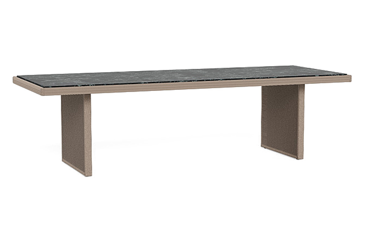 Harbour Formentera Dining Table 108" - Twisted Rope Dune, Travertine Natural
