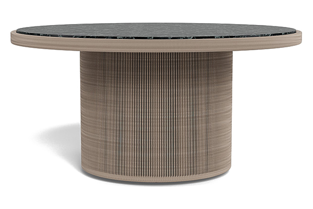 Harbour Formentera Round Dining Table 60" - Twisted Rope Dune, Marble Verde