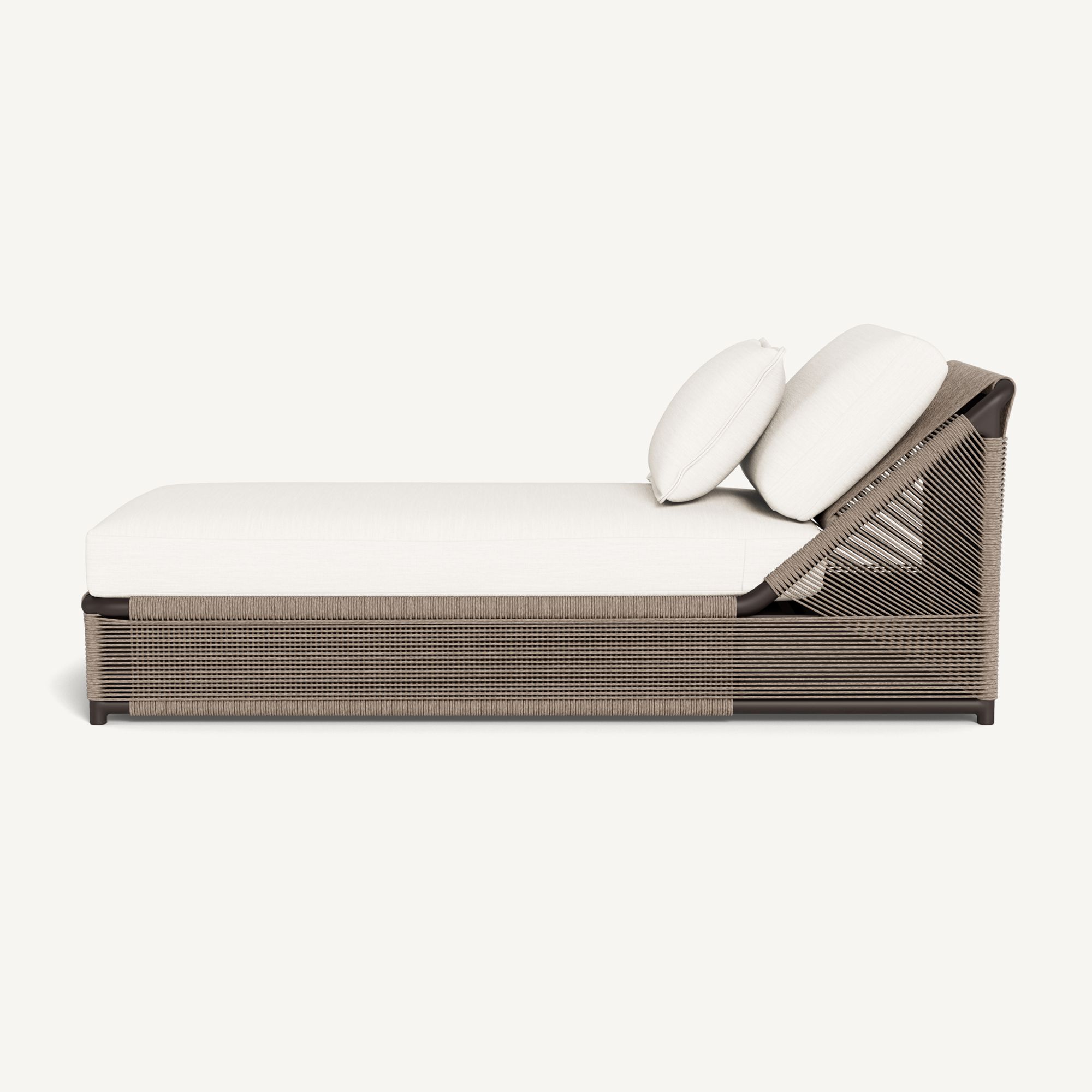 Harbour Formentera Slatted Sun Lounge - Aluminum Bronze / Panama Blanco / Twisted Rope Dune