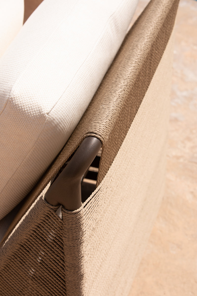 Harbour Formentera Slatted Sun Lounge - Aluminum Bronze / Panama Grafito / Twisted Rope Dune