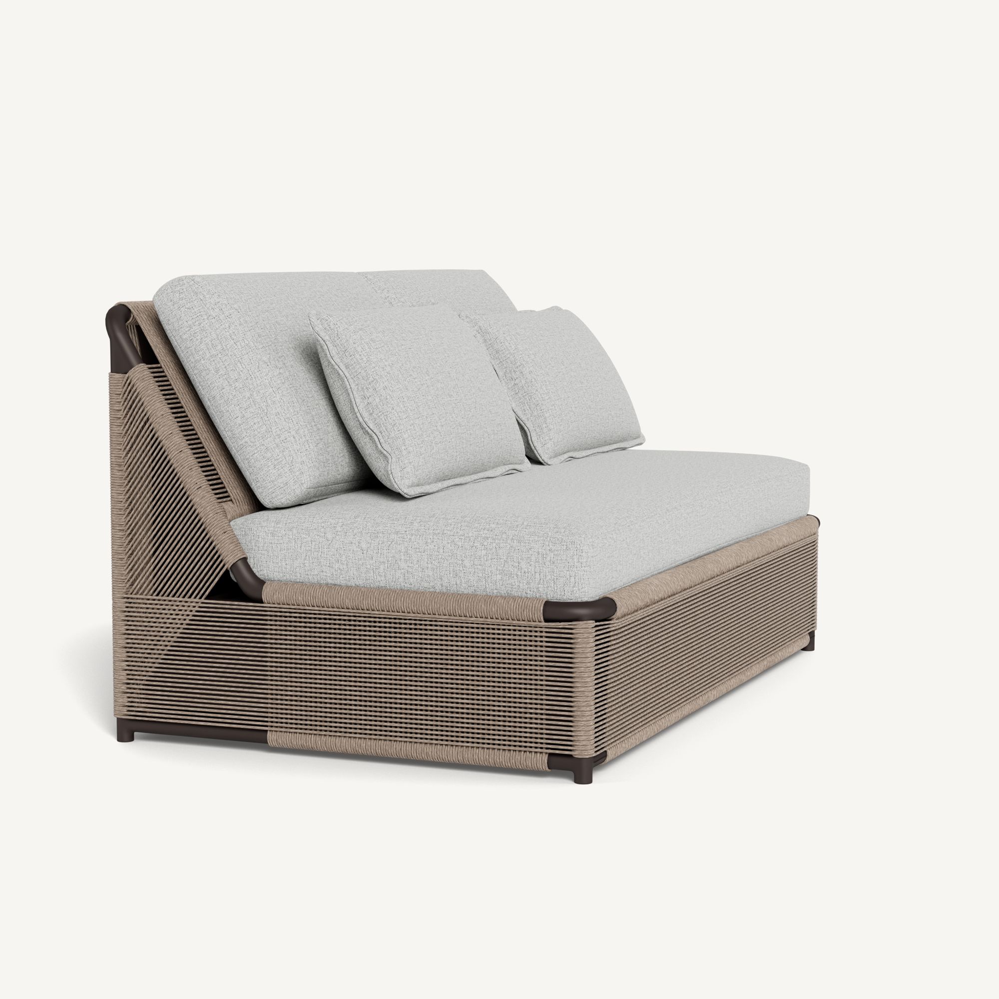 Harbour Formentera 2 Seat Armless Sofa - Aluminum Bronze / Copacabana Sand / Twisted Rope Dune